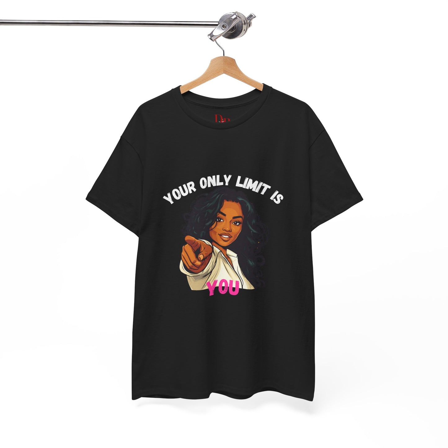 "Your Only Limit Is You" Inspirational Shirt – Motivational Tee in White & Pink Text