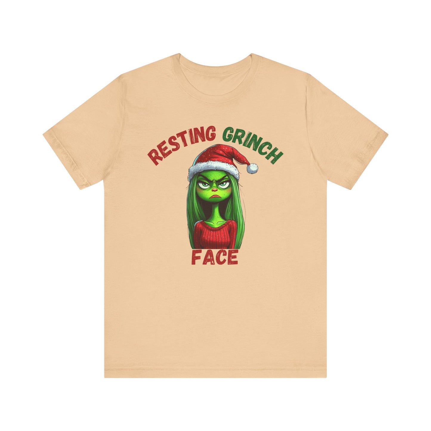"Resting Grinch Face" Holiday Shirt – Funny Christmas Tee in Red & Green
