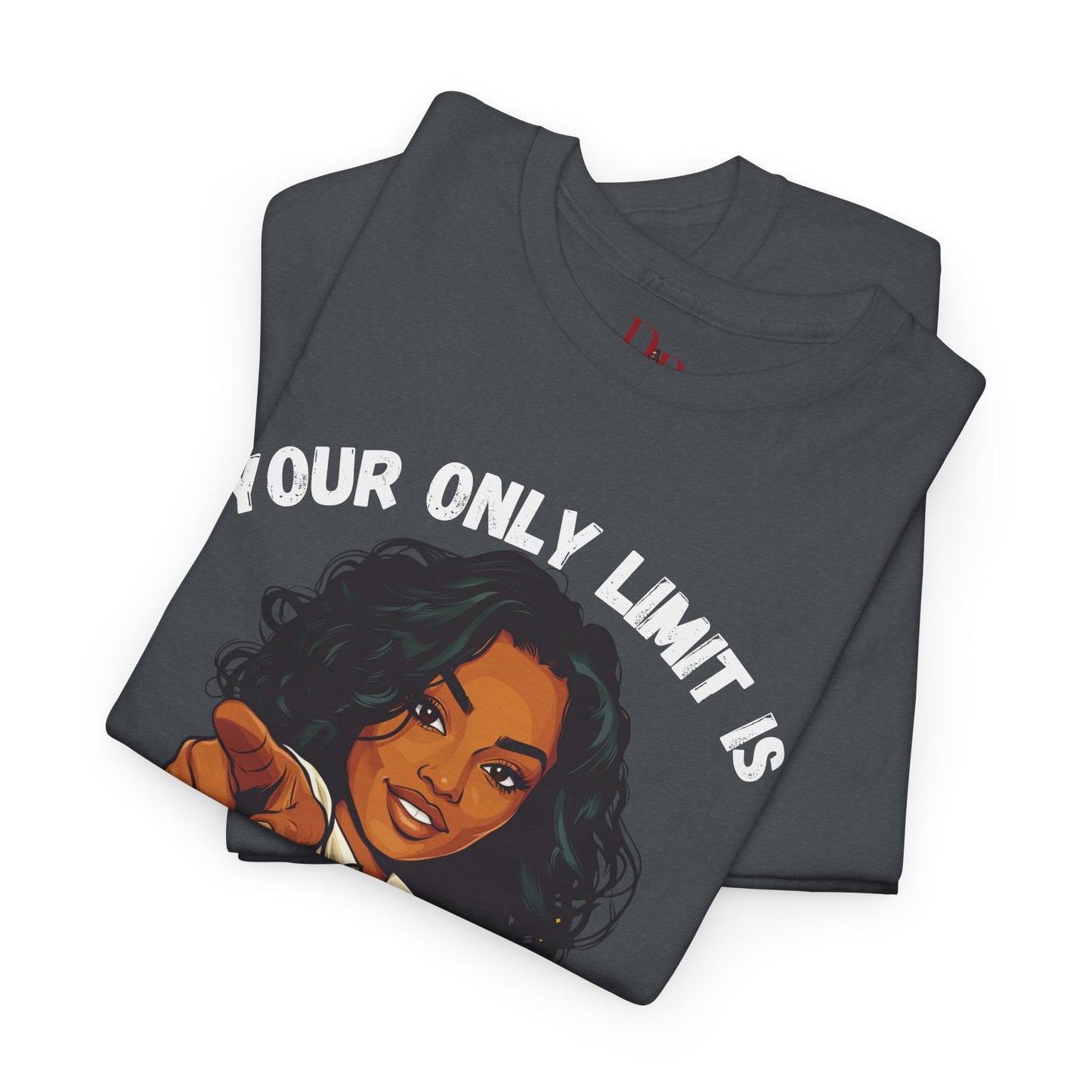 "Your Only Limit Is You" Inspirational Shirt – Motivational Tee in White & Red Text
