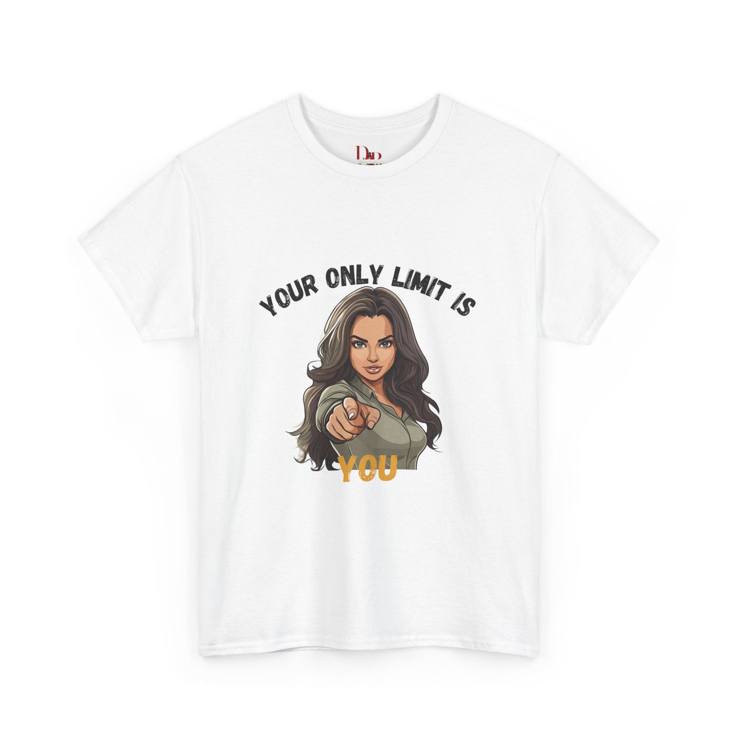 "Your Only Limit Is You" Inspirational Shirt – Motivational Tee in Black & Gold Text
