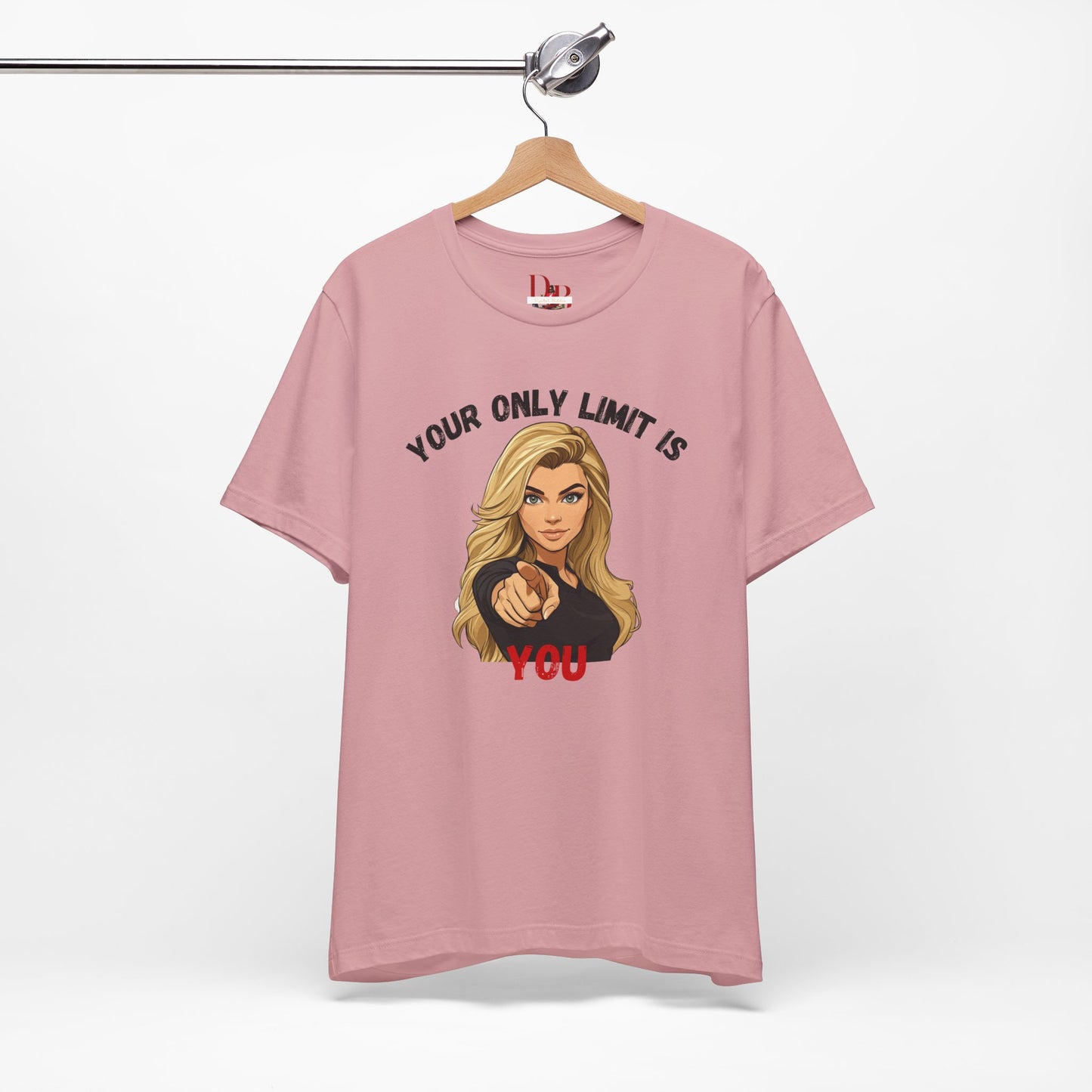 "Your Only Limit Is You" Inspirational Shirt B – Motivational Tee in Black & Red