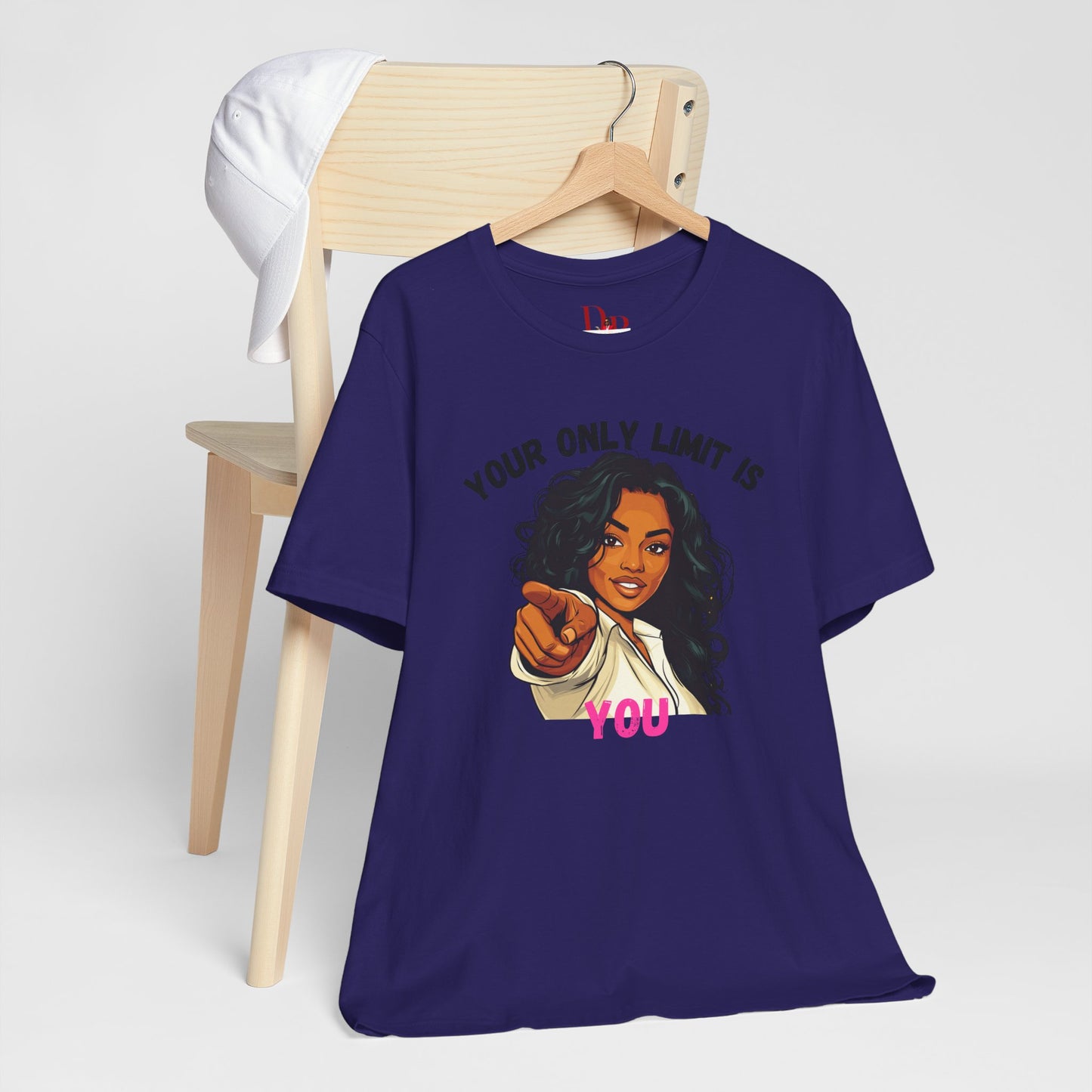 "Your Only Limit Is You" Inspirational Shirt – Motivational Tee in Black & Pink
