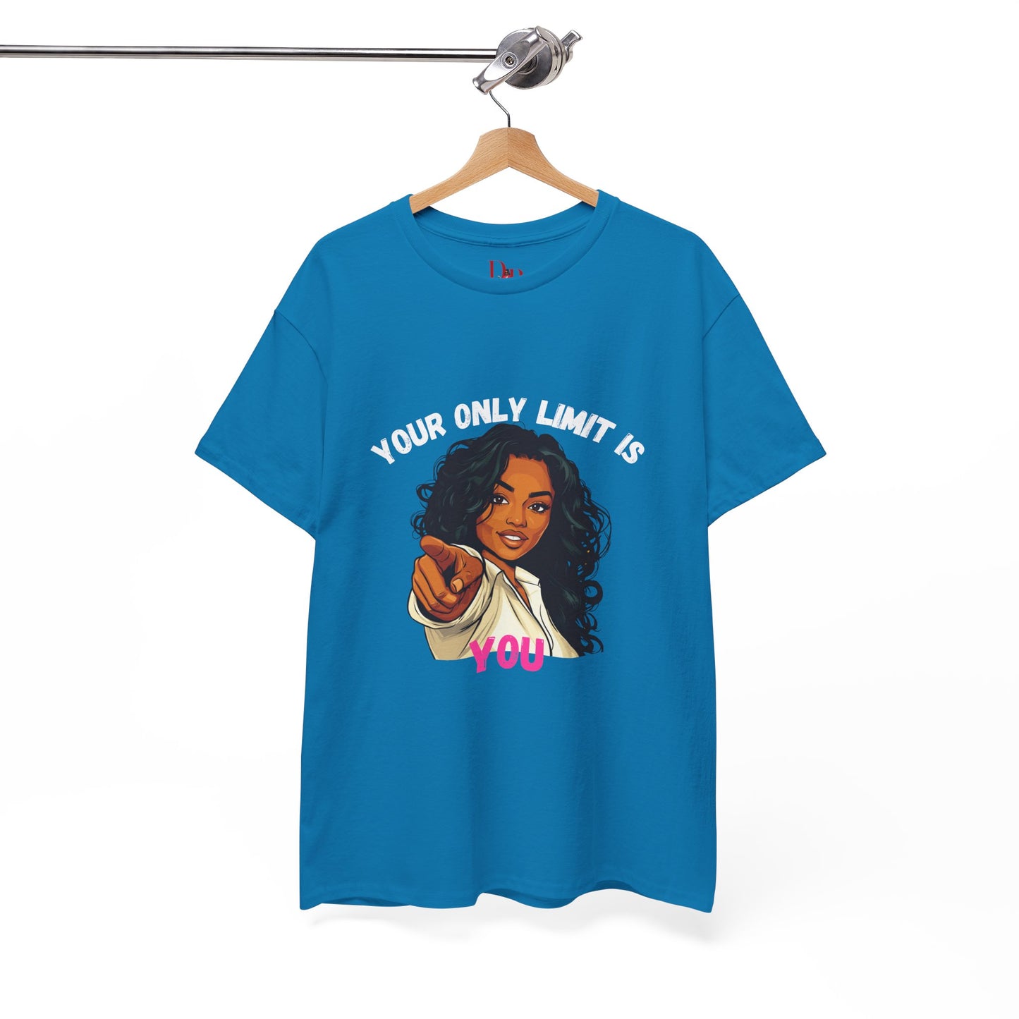 "Your Only Limit Is You" Inspirational Shirt – Motivational Tee in White & Pink Text