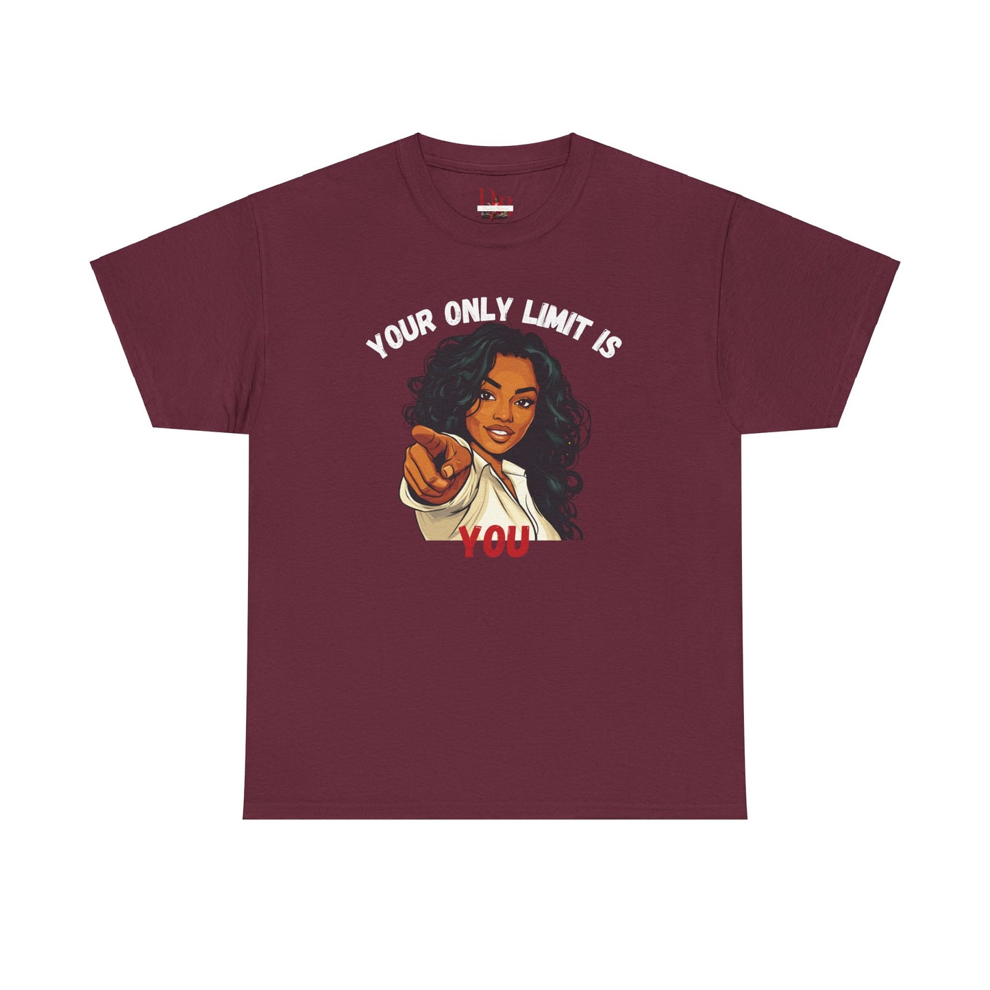 "Your Only Limit Is You" Inspirational Shirt – Motivational Tee in White & Red Text
