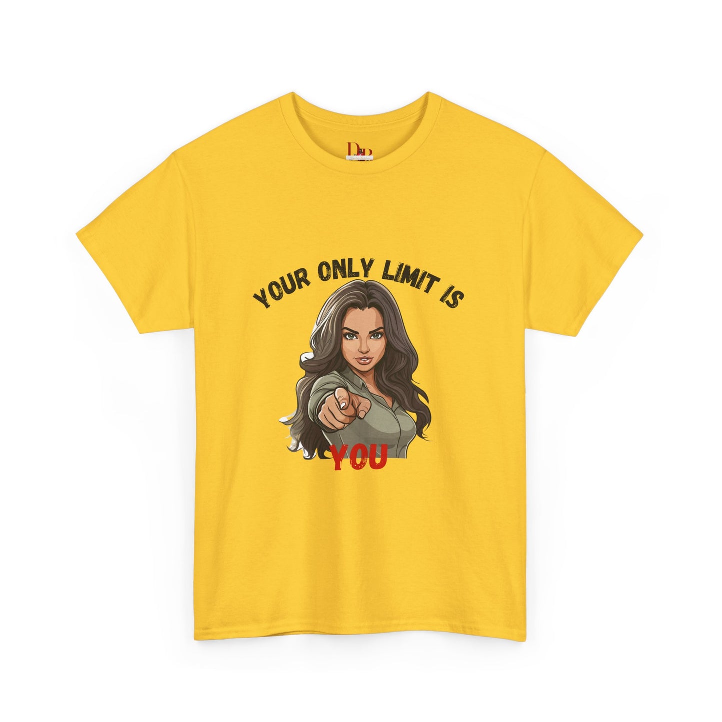 "Your Only Limit Is You" Inspirational Shirt – Motivational Tee in Black & Red Text