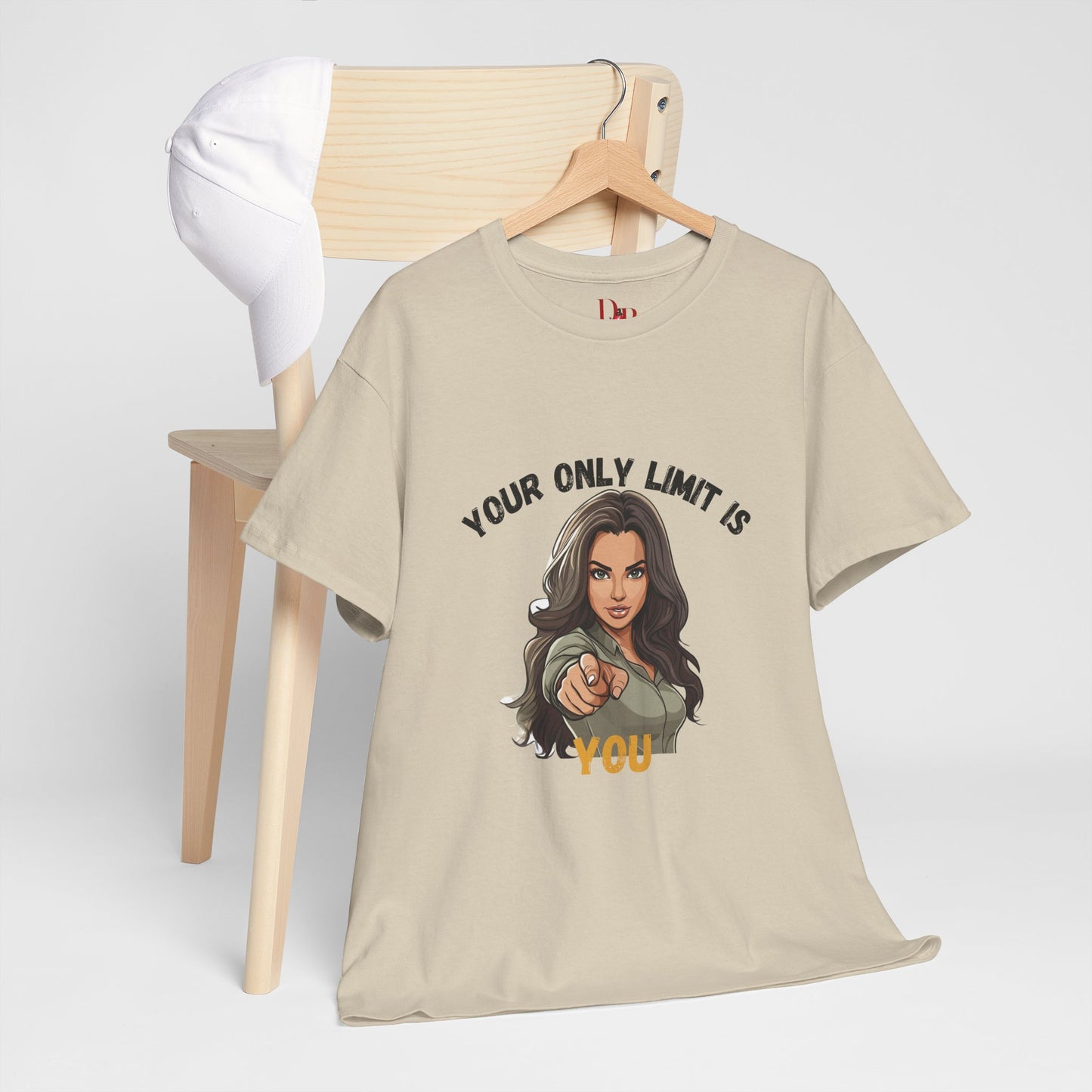 "Your Only Limit Is You" Inspirational Shirt – Motivational Tee in Black & Gold Text
