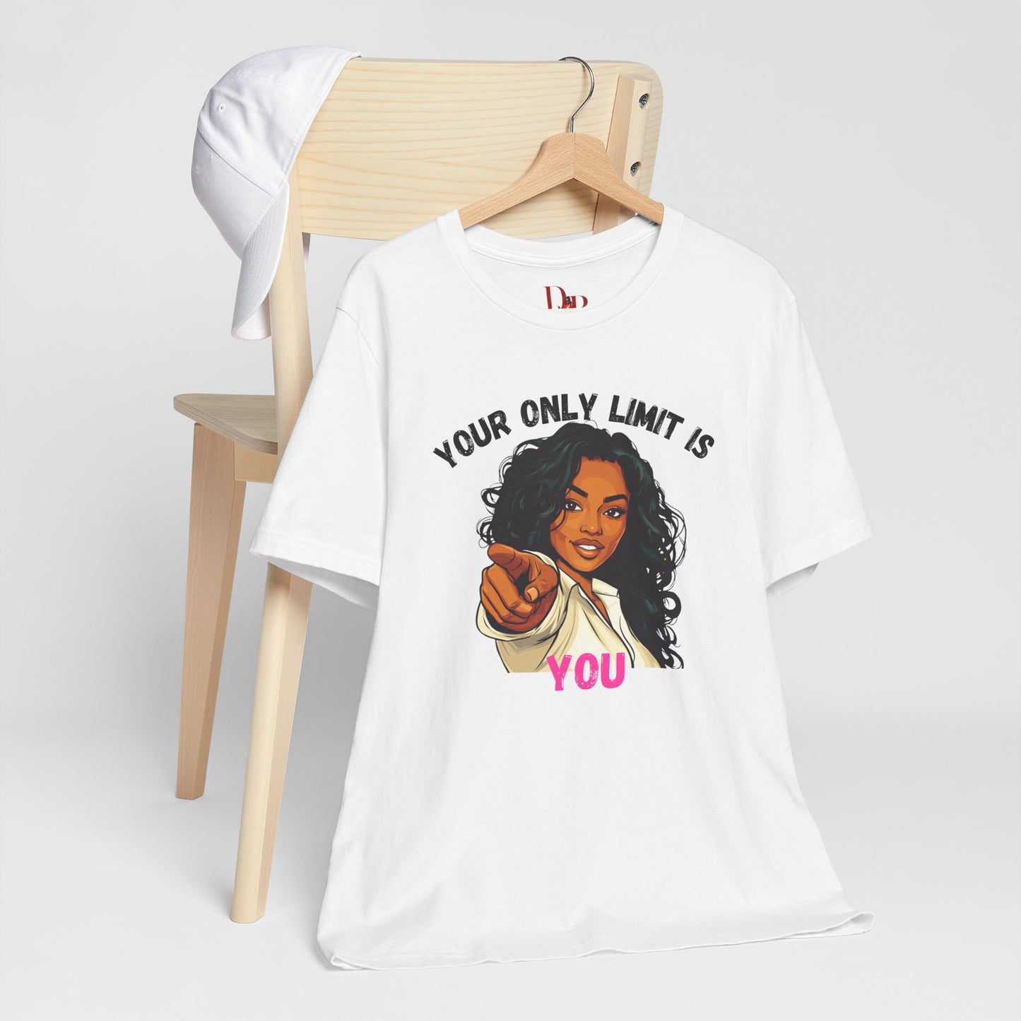"Your Only Limit Is You" Inspirational Shirt – Motivational Tee in Black & Pink