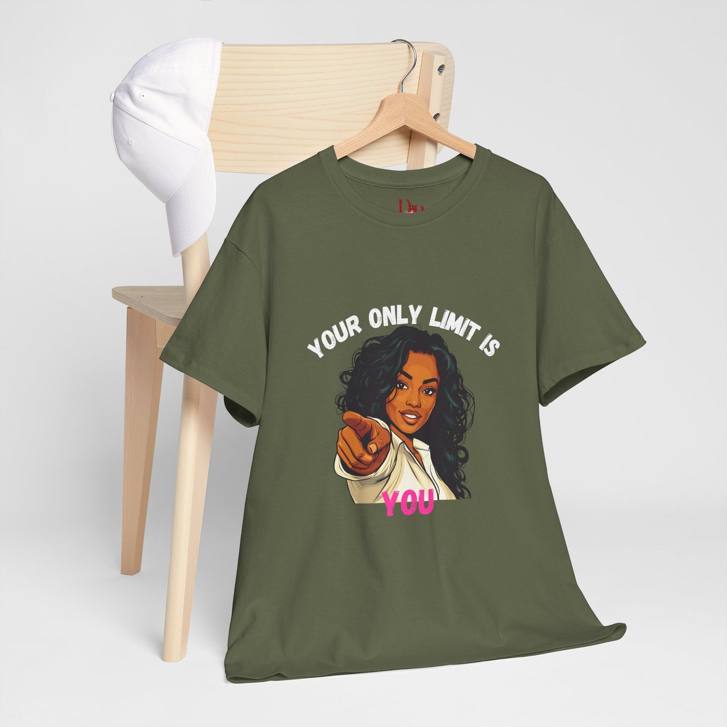 "Your Only Limit Is You" Inspirational Shirt – Motivational Tee in White & Pink Text