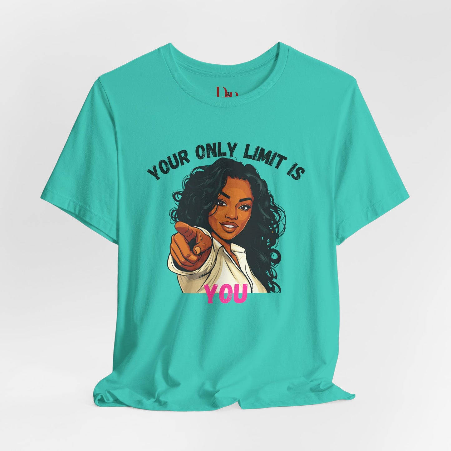"Your Only Limit Is You" Inspirational Shirt – Motivational Tee in Black & Pink