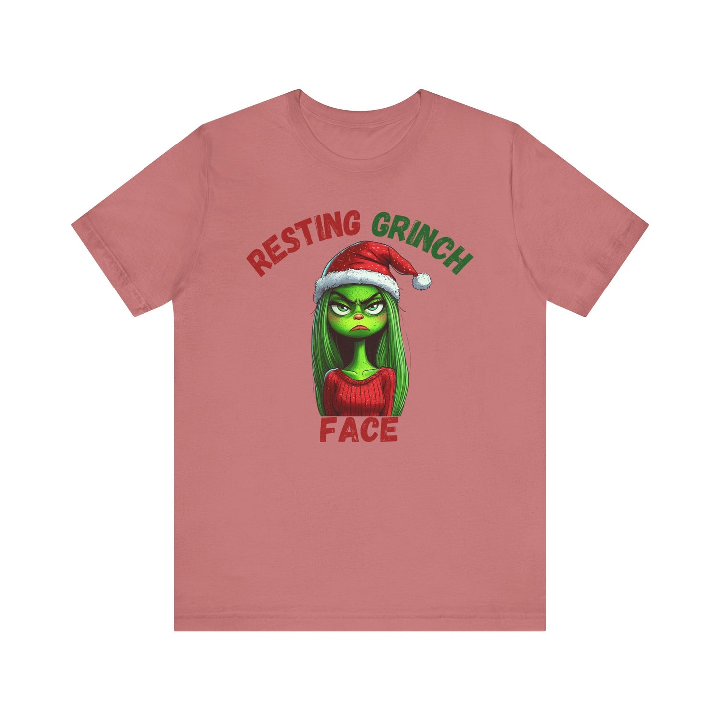 "Resting Grinch Face" Holiday Shirt – Funny Christmas Tee in Red & Green
