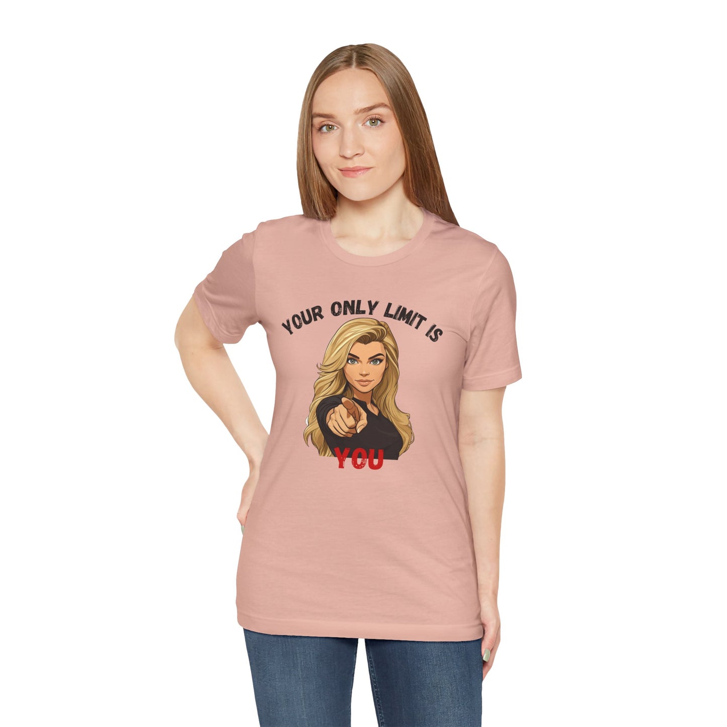 "Your Only Limit Is You" Inspirational Shirt B – Motivational Tee in Black & Red