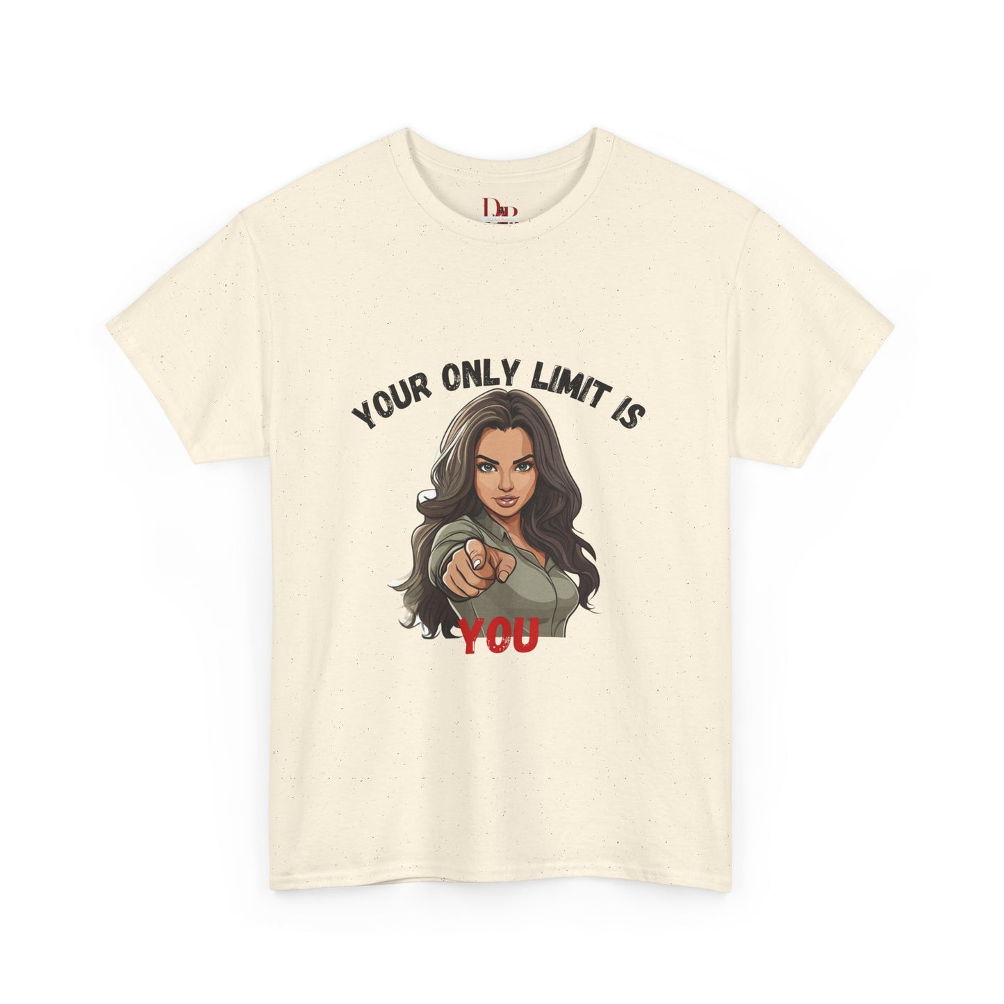 "Your Only Limit Is You" Inspirational Shirt – Motivational Tee in Black & Red Text
