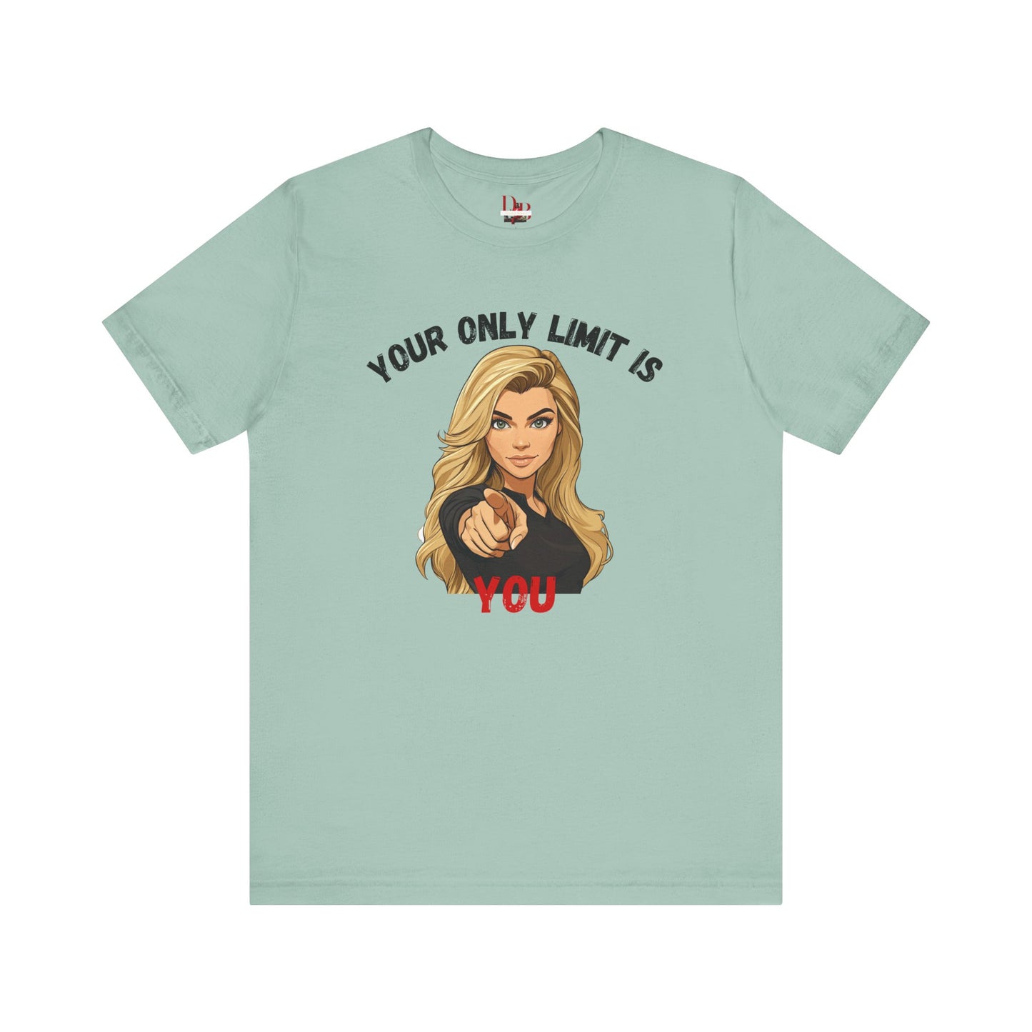 "Your Only Limit Is You" Inspirational Shirt B – Motivational Tee in Black & Red