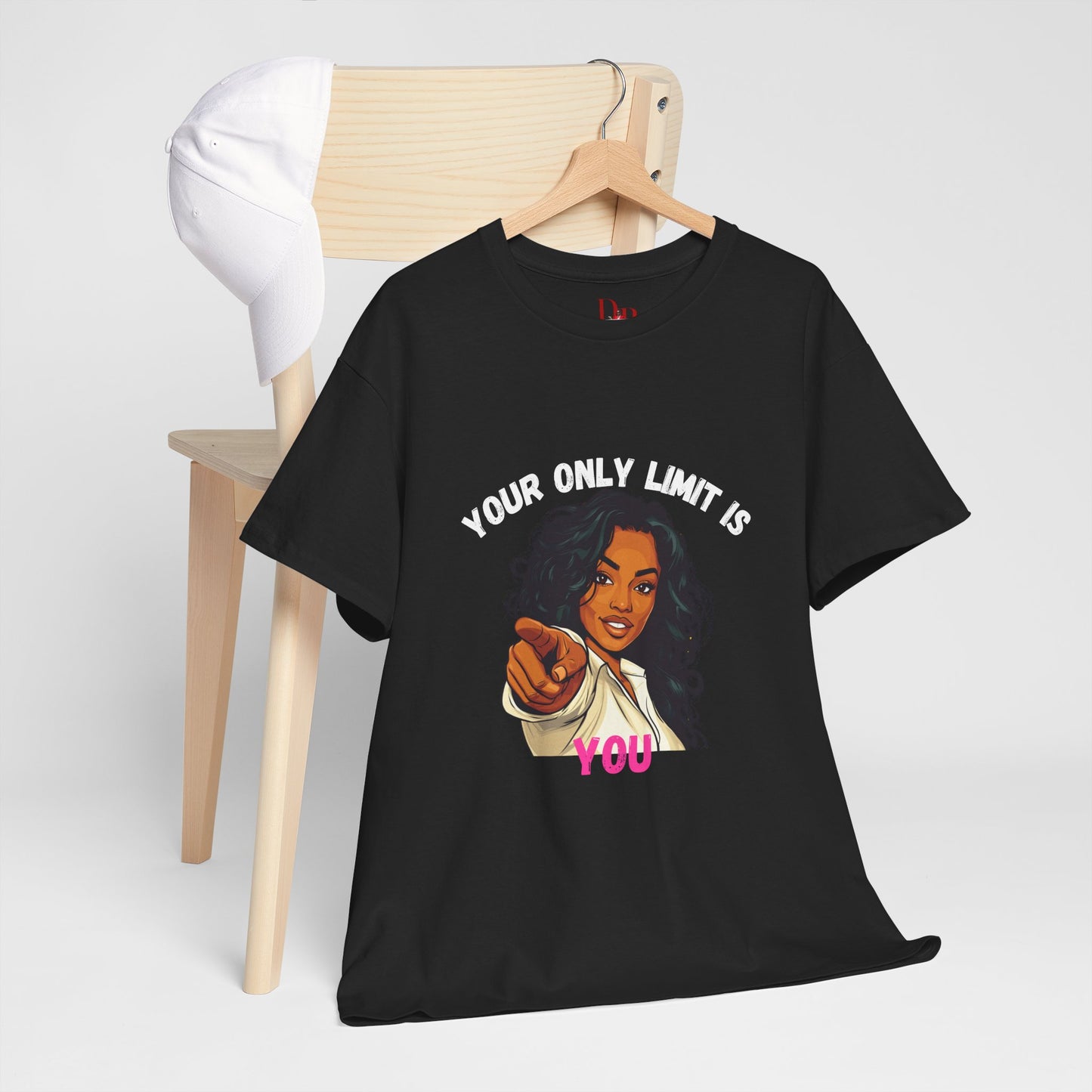"Your Only Limit Is You" Inspirational Shirt – Motivational Tee in White & Pink Text