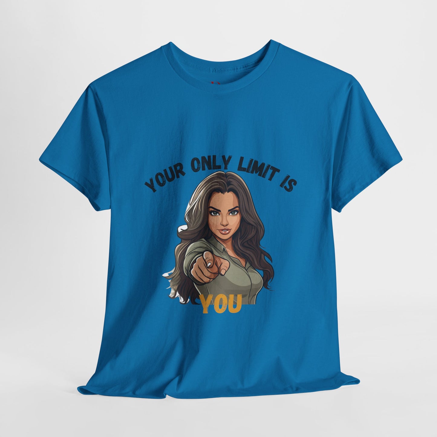 "Your Only Limit Is You" Inspirational Shirt – Motivational Tee in Black & Gold Text