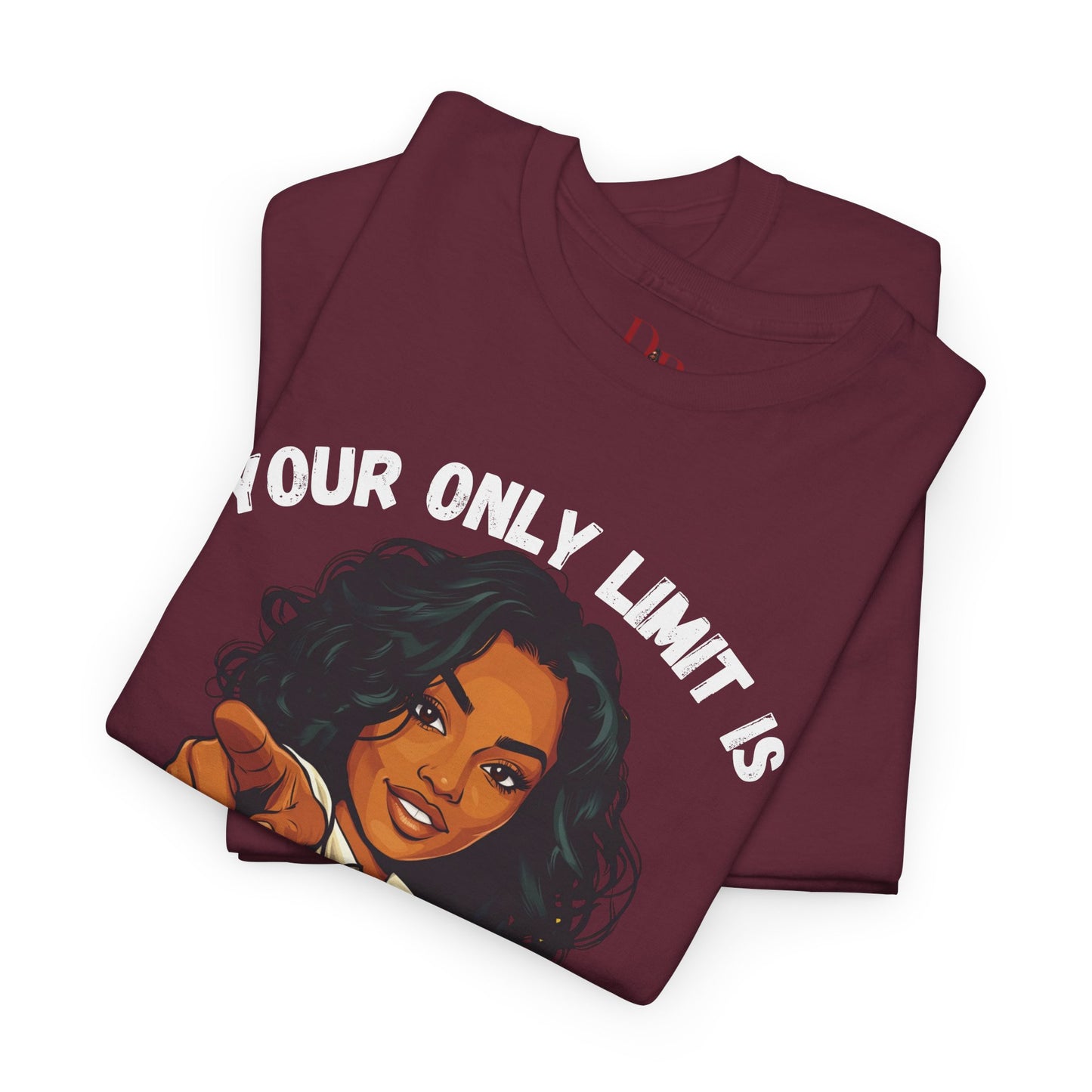 "Your Only Limit Is You" Inspirational Shirt – Motivational Tee in White & Red Text