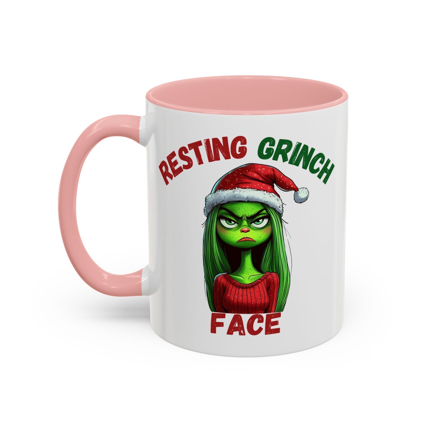 "Resting Grinch Face" Christmas Mug – Funny Holiday Coffee Cup in Red & Green (11, 15oz)