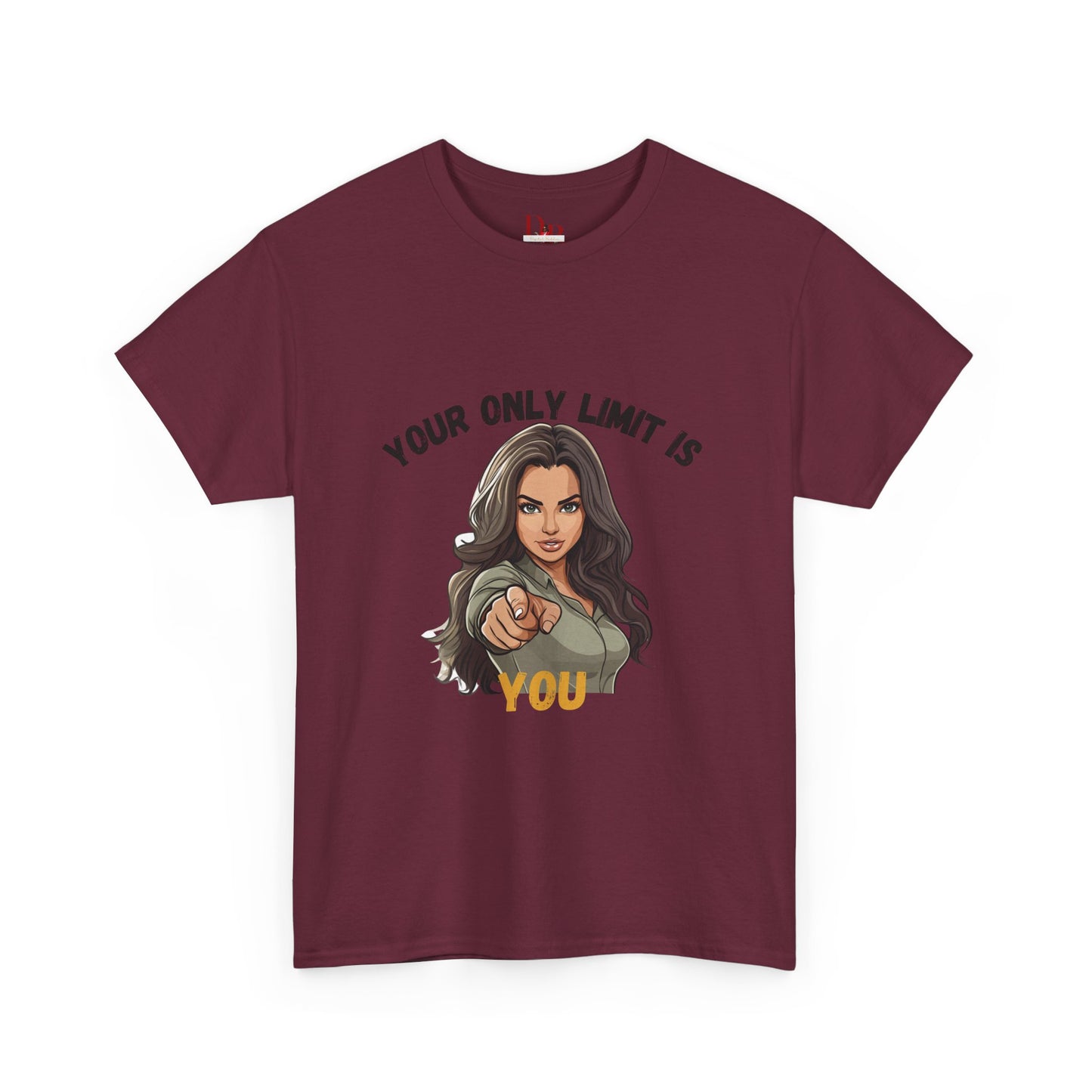 "Your Only Limit Is You" Inspirational Shirt – Motivational Tee in Black & Gold Text
