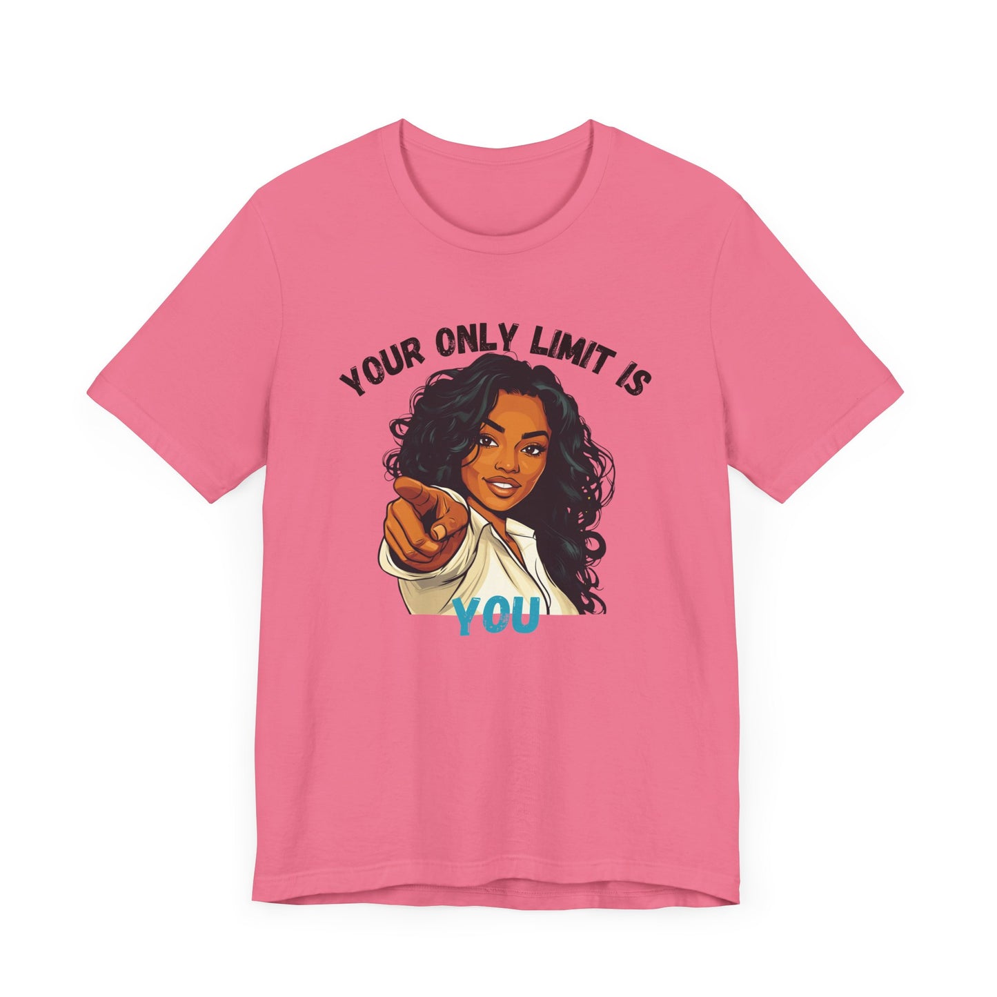 "Your Only Limit Is You" Inspirational Shirt – Motivational Tee in Black & Blue Text