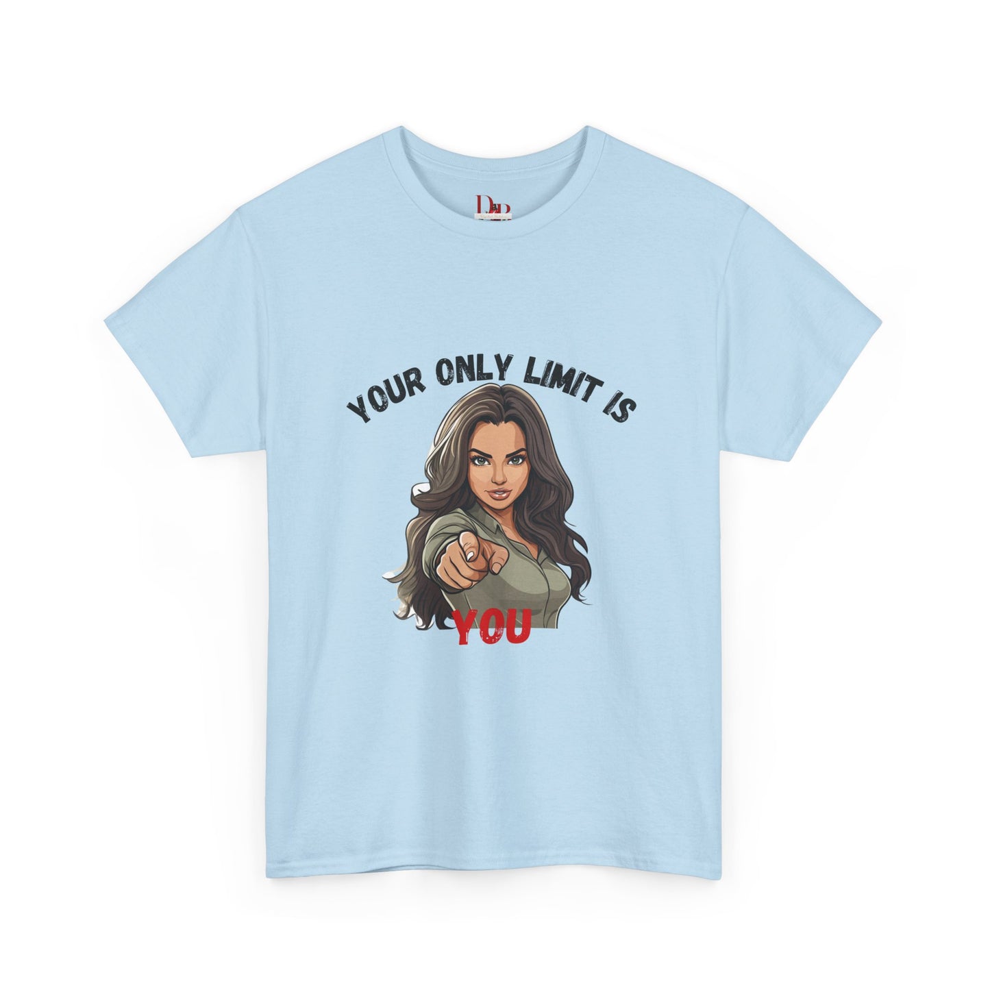 "Your Only Limit Is You" Inspirational Shirt – Motivational Tee in Black & Red Text