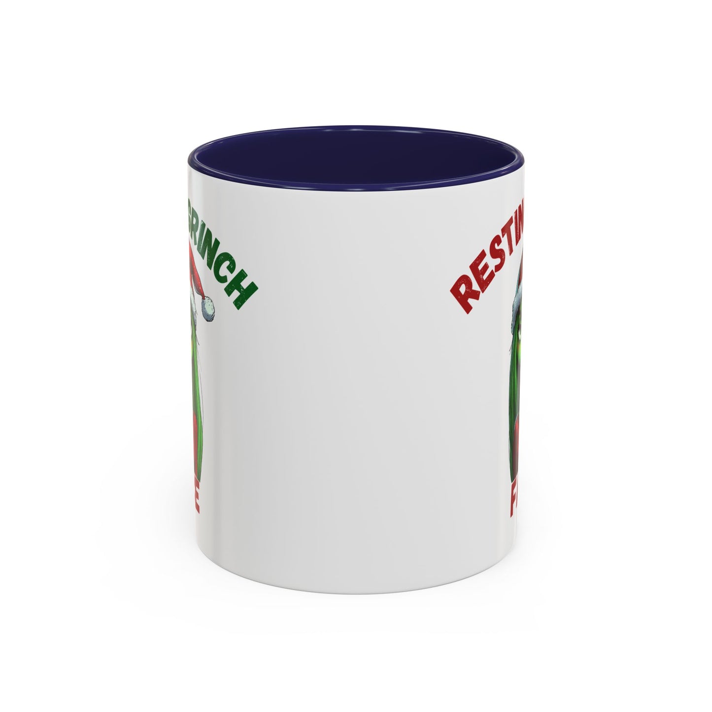 "Resting Grinch Face" Christmas Mug – Funny Holiday Coffee Cup in Red & Green (11, 15oz)