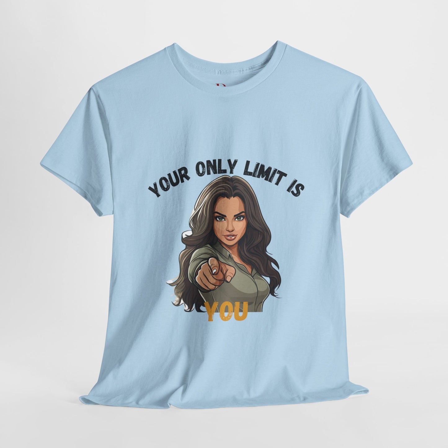 "Your Only Limit Is You" Inspirational Shirt – Motivational Tee in Black & Gold Text
