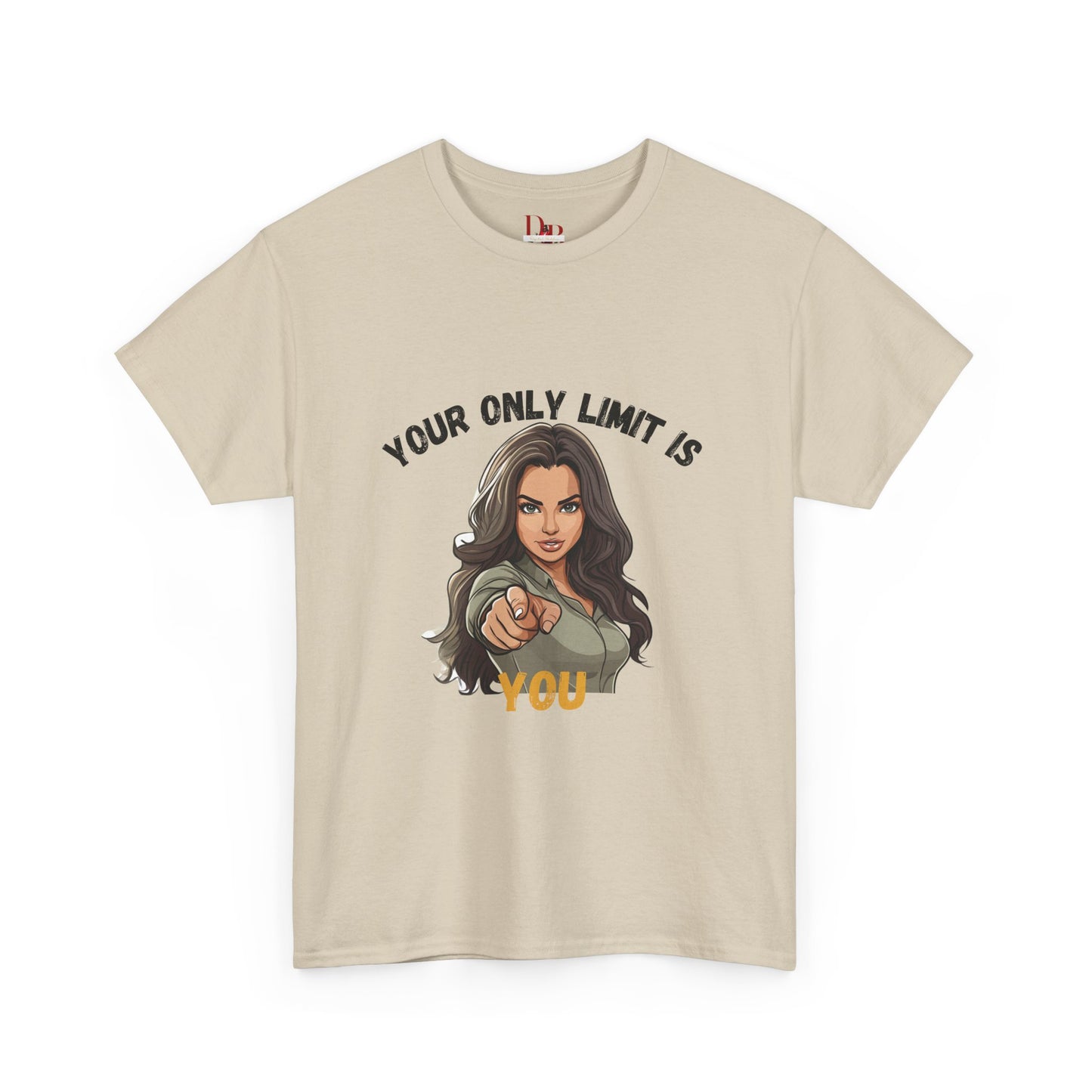 "Your Only Limit Is You" Inspirational Shirt – Motivational Tee in Black & Gold Text