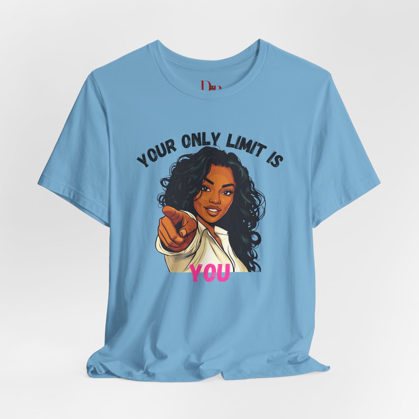 "Your Only Limit Is You" Inspirational Shirt – Motivational Tee in Black & Pink