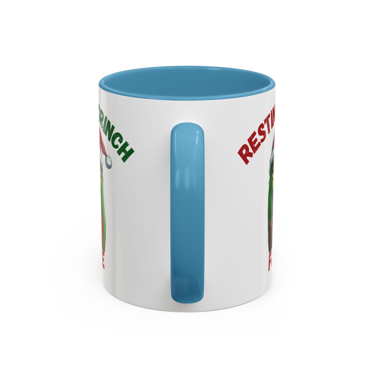 "Resting Grinch Face" Christmas Mug – Funny Holiday Coffee Cup in Red & Green (11, 15oz)