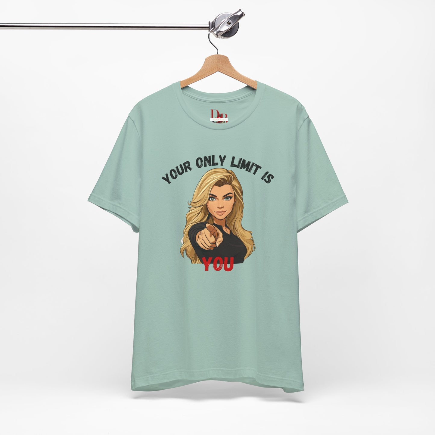 "Your Only Limit Is You" Inspirational Shirt B – Motivational Tee in Black & Red