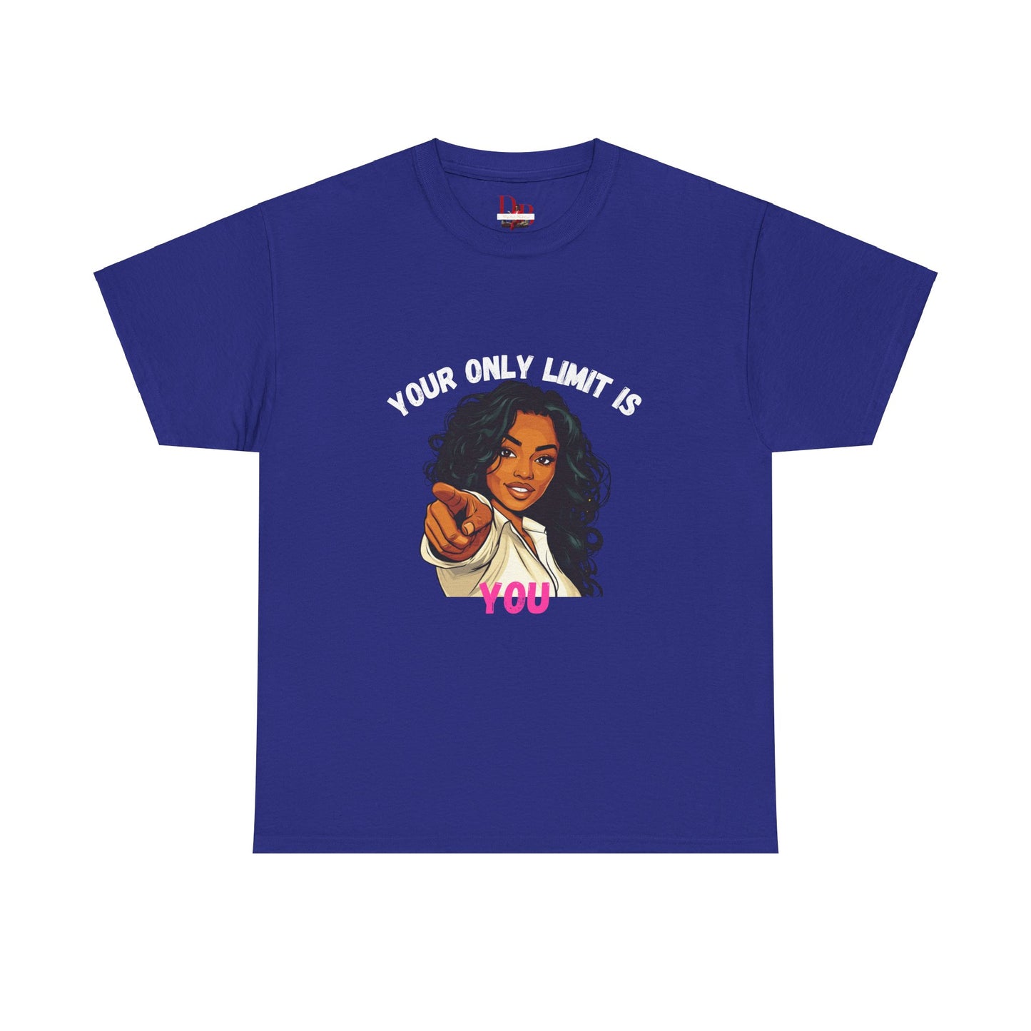 "Your Only Limit Is You" Inspirational Shirt – Motivational Tee in White & Pink Text