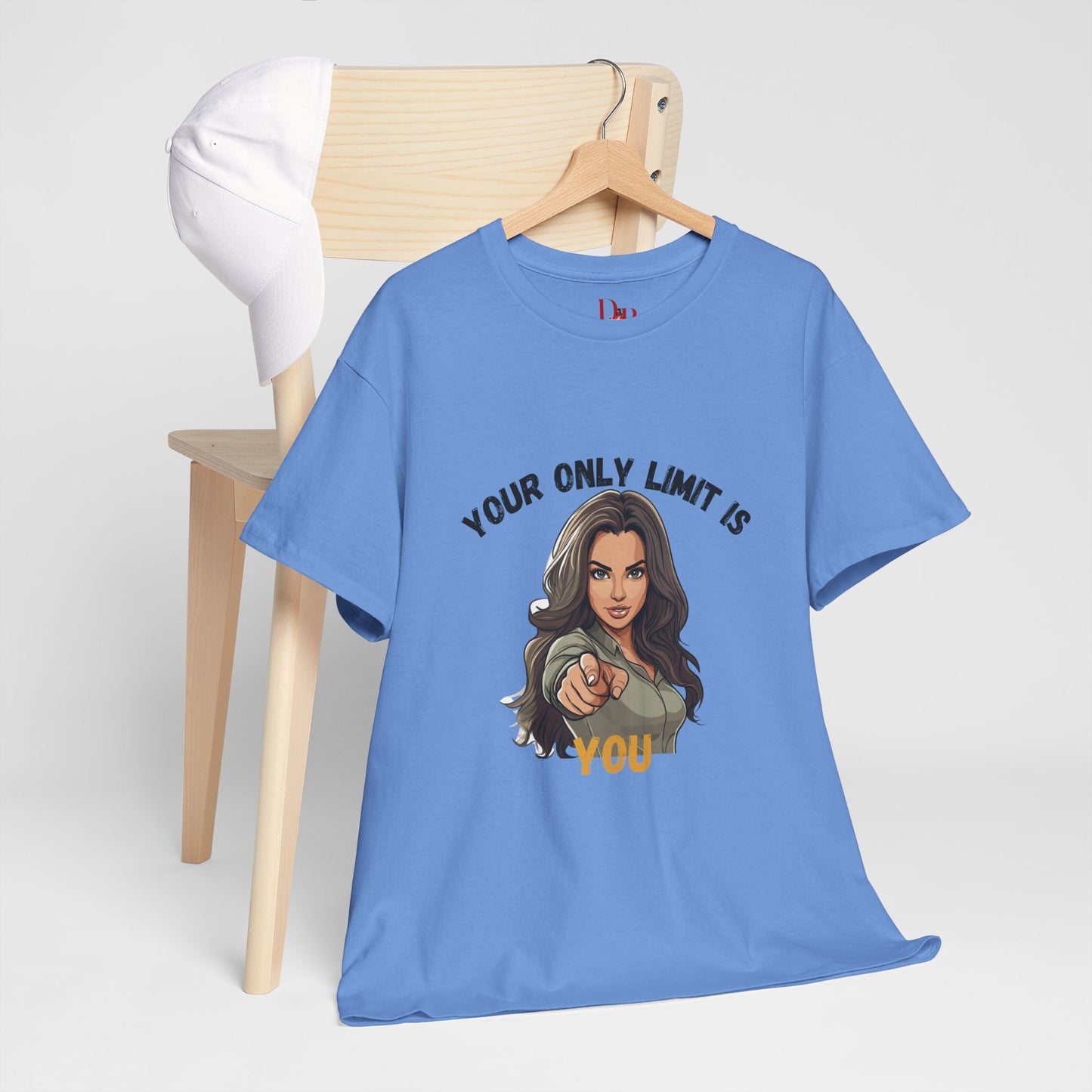 "Your Only Limit Is You" Inspirational Shirt – Motivational Tee in Black & Gold Text