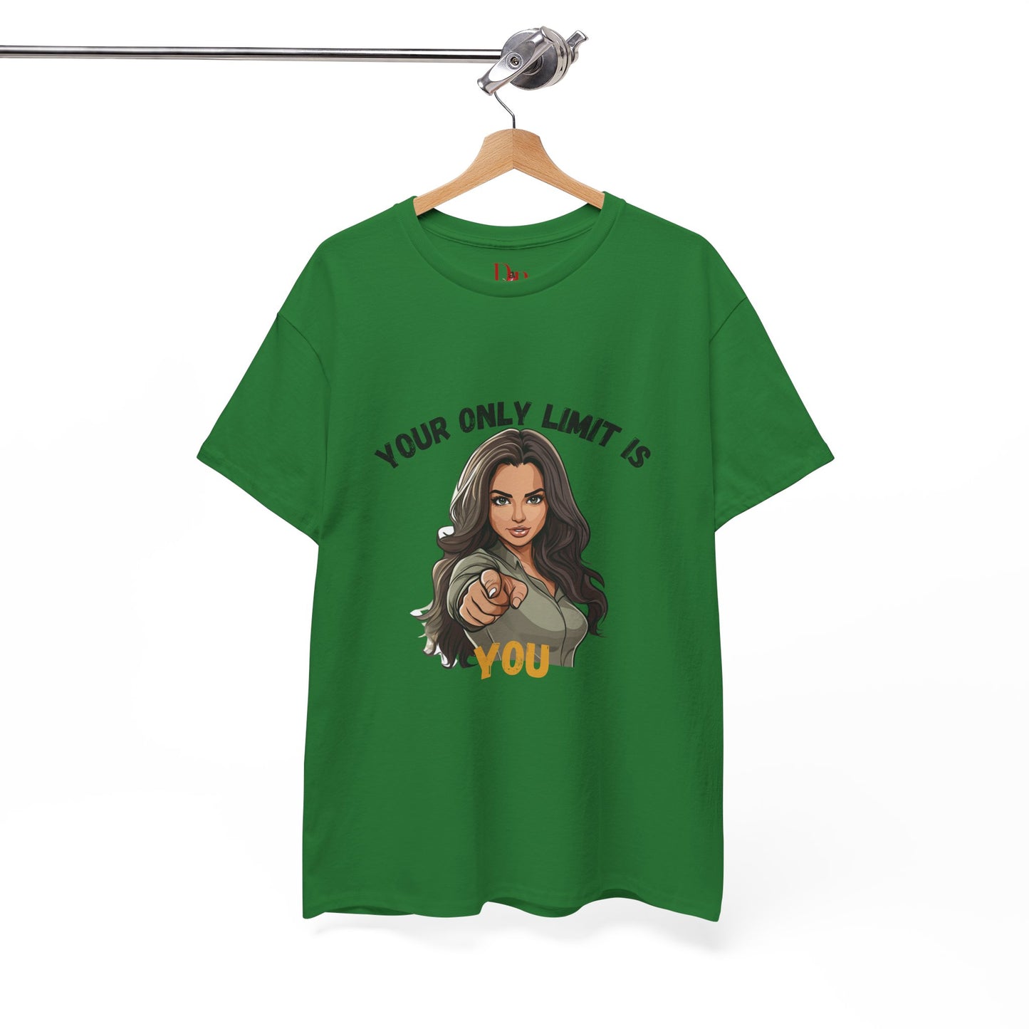 "Your Only Limit Is You" Inspirational Shirt – Motivational Tee in Black & Gold Text