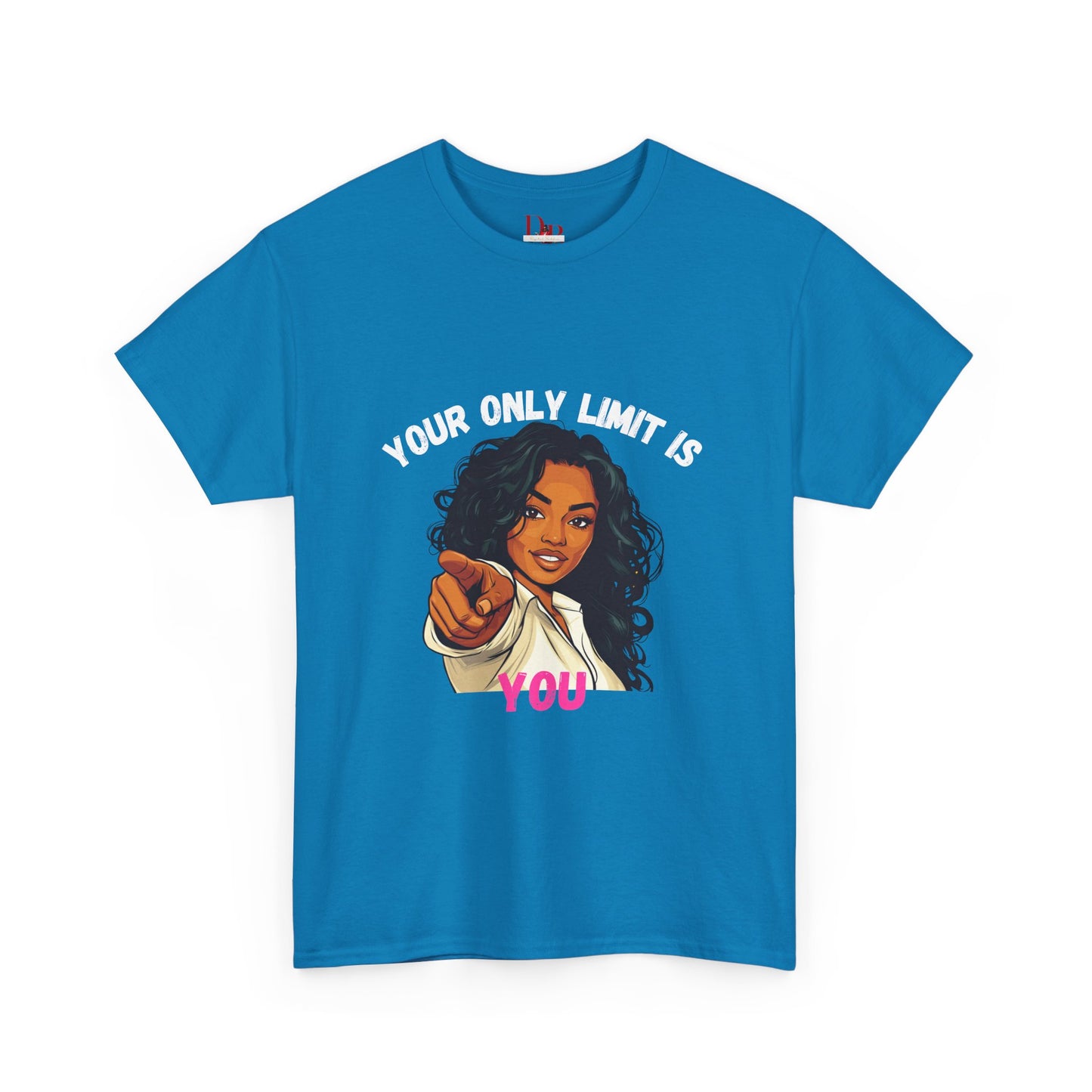 "Your Only Limit Is You" Inspirational Shirt – Motivational Tee in White & Pink Text
