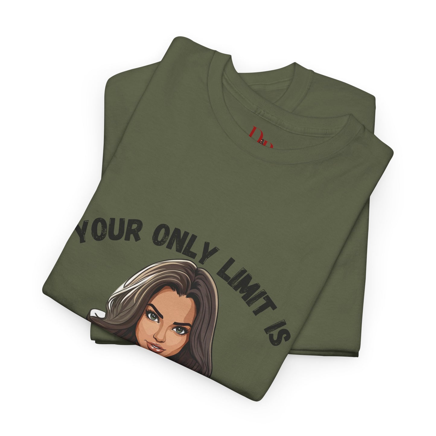 "Your Only Limit Is You" Inspirational Shirt – Motivational Tee in Black & Gold Text