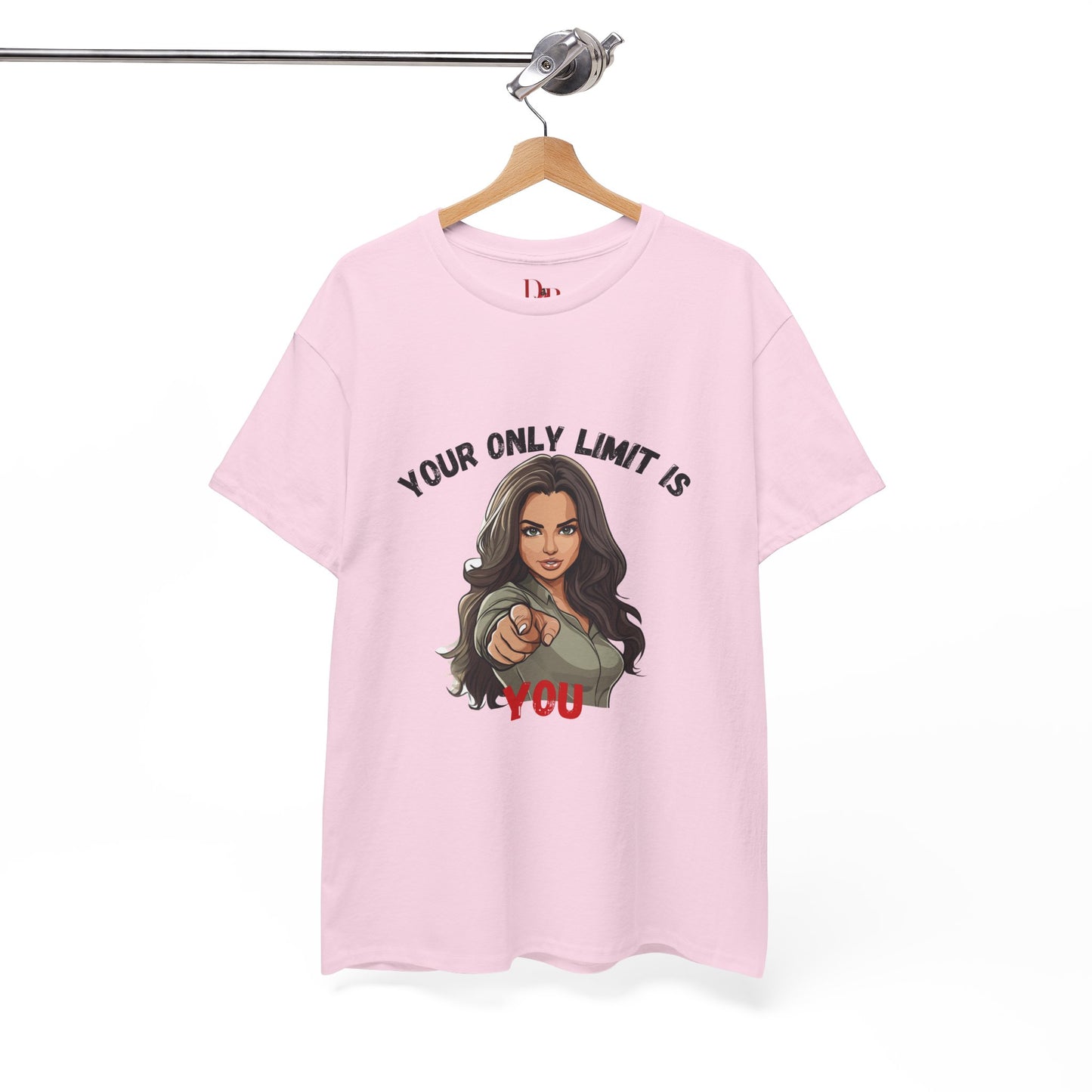 "Your Only Limit Is You" Inspirational Shirt – Motivational Tee in Black & Red Text