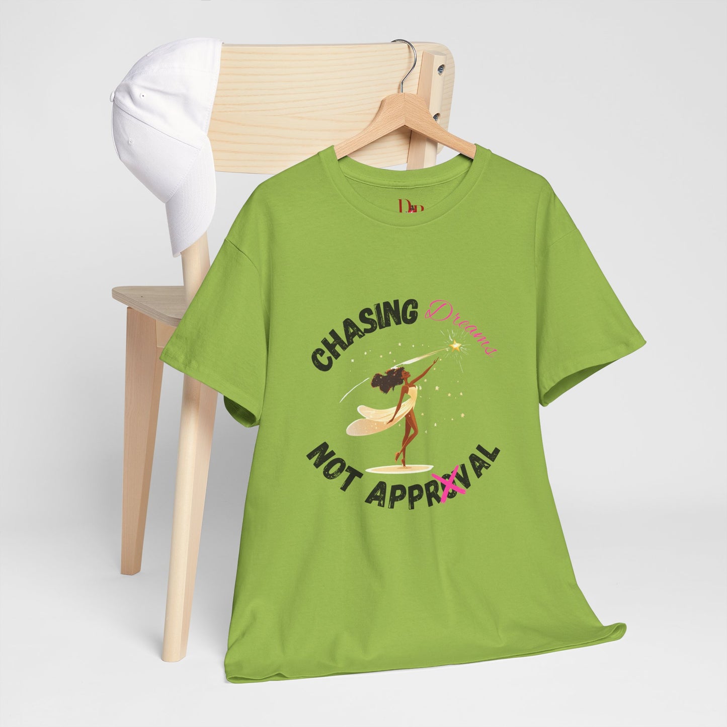 "Chasing Dreams Not Approval" Inspirational Shirt – Motivational Tee in Black & Pink Text