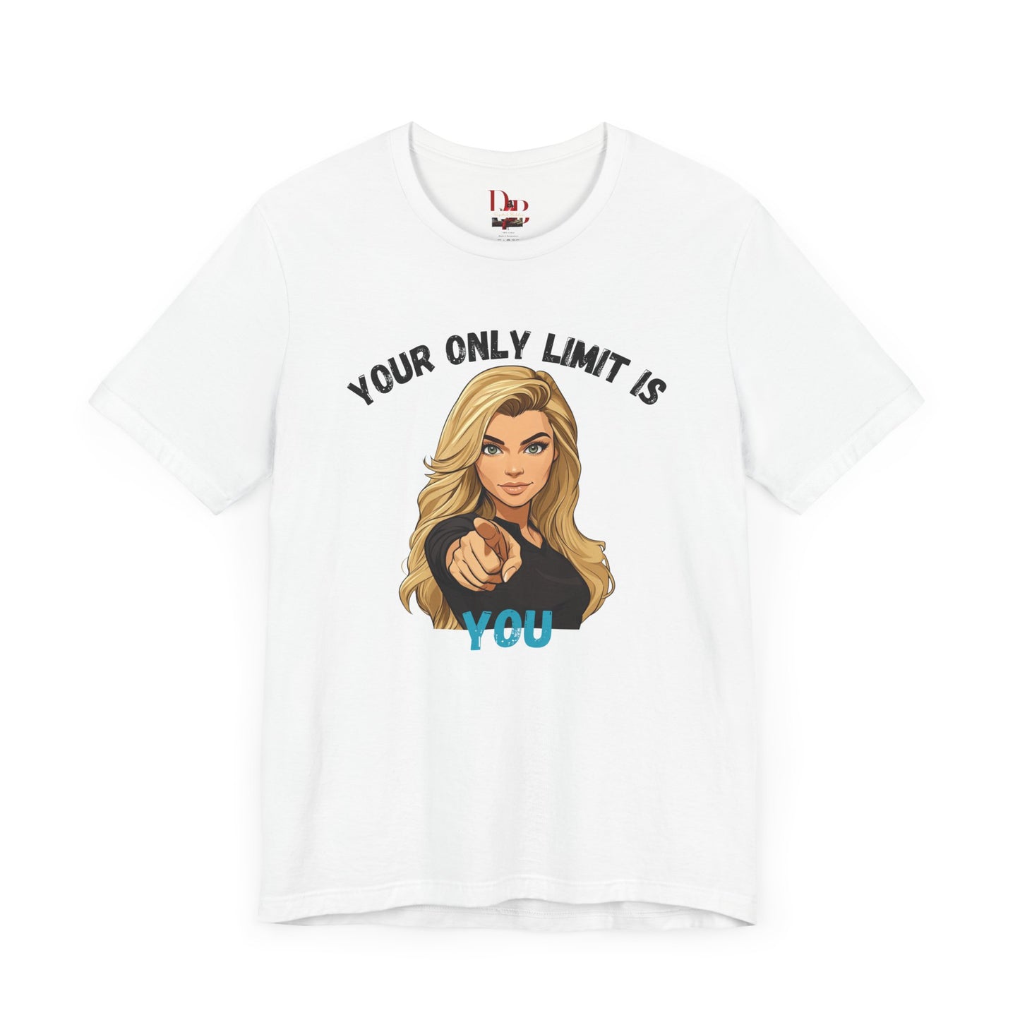 "Your Only Limit Is You" Inspirational Shirt B – Motivational Tee in Black & Blue