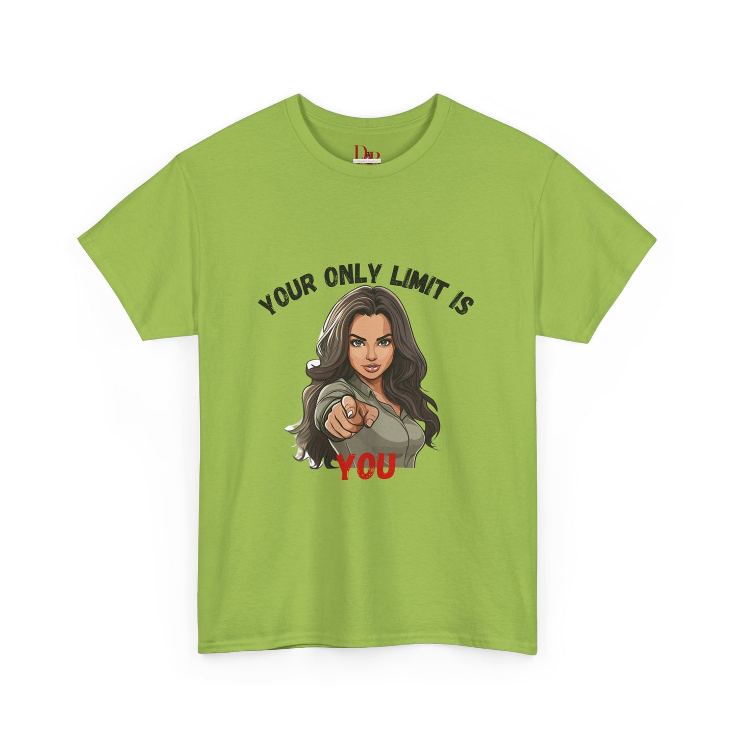 "Your Only Limit Is You" Inspirational Shirt – Motivational Tee in Black & Red Text
