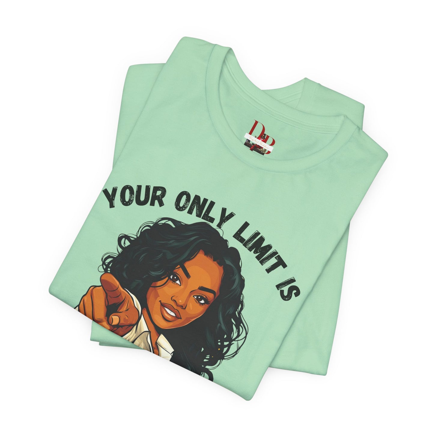 "Your Only Limit Is You" Inspirational Shirt – Motivational Tee in Black & Pink