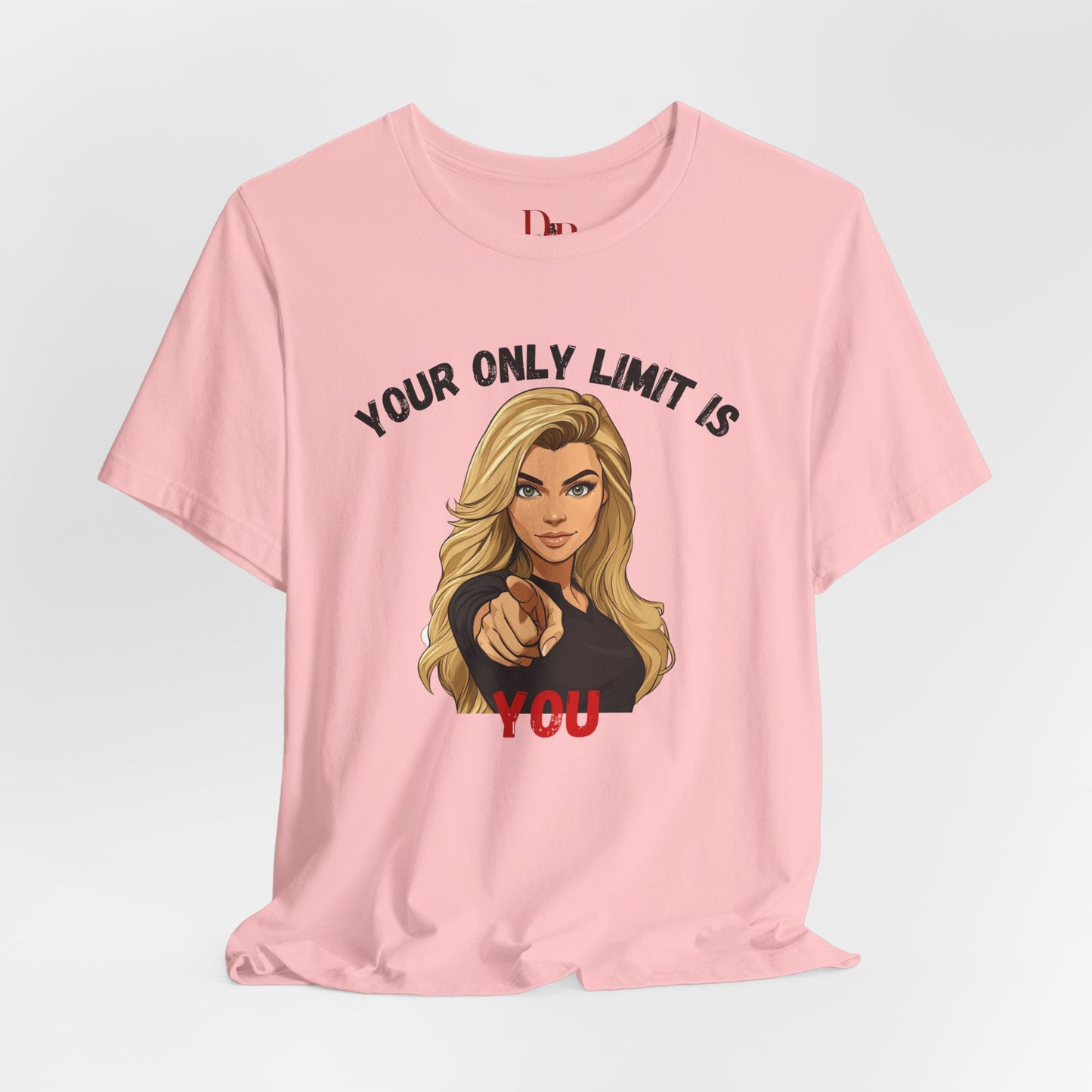 "Your Only Limit Is You" Inspirational Shirt B – Motivational Tee in Black & Red