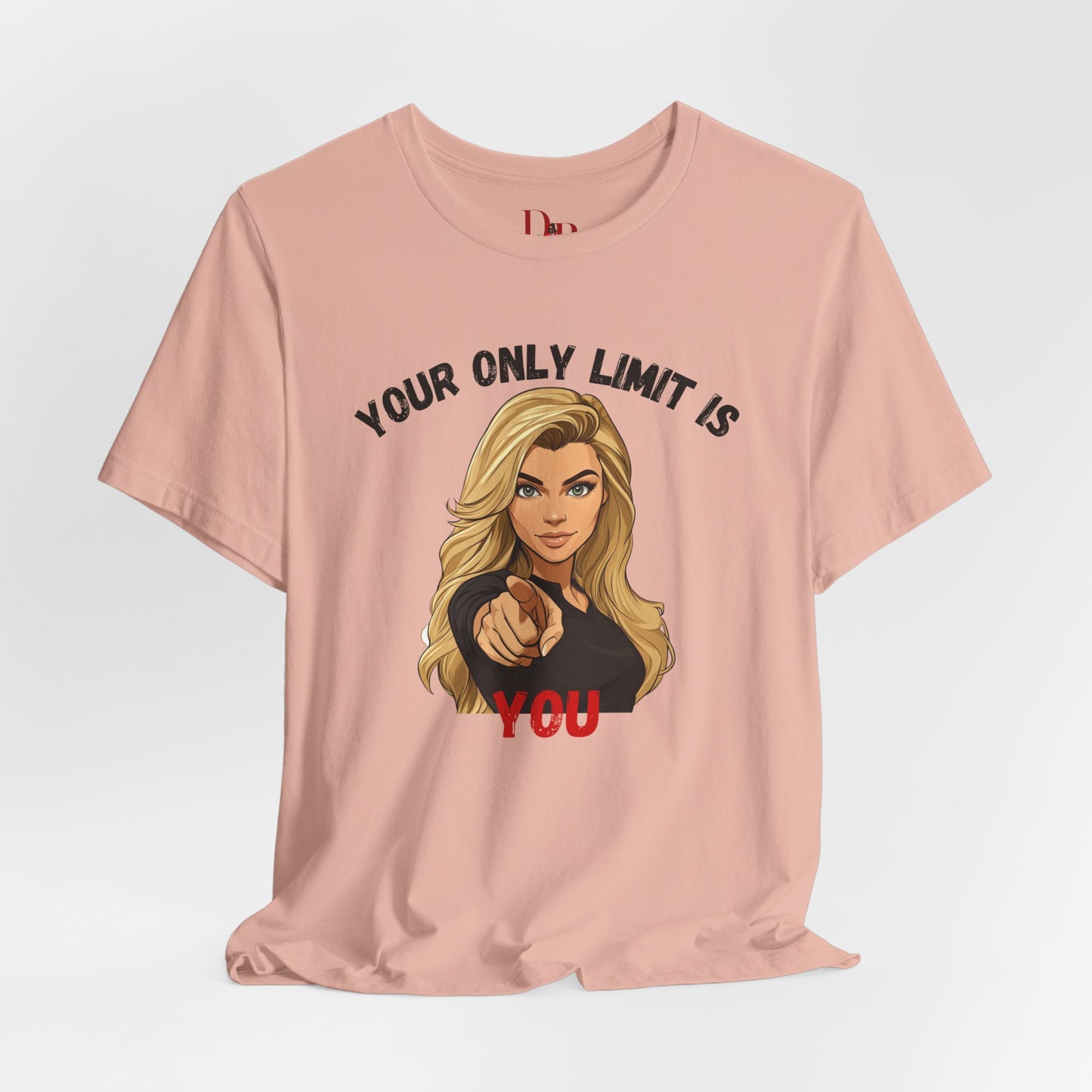 "Your Only Limit Is You" Inspirational Shirt B – Motivational Tee in Black & Red