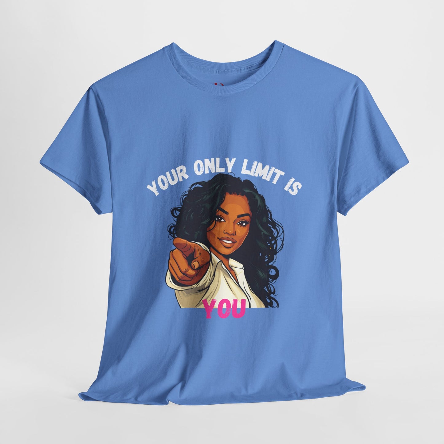 "Your Only Limit Is You" Inspirational Shirt – Motivational Tee in White & Pink Text