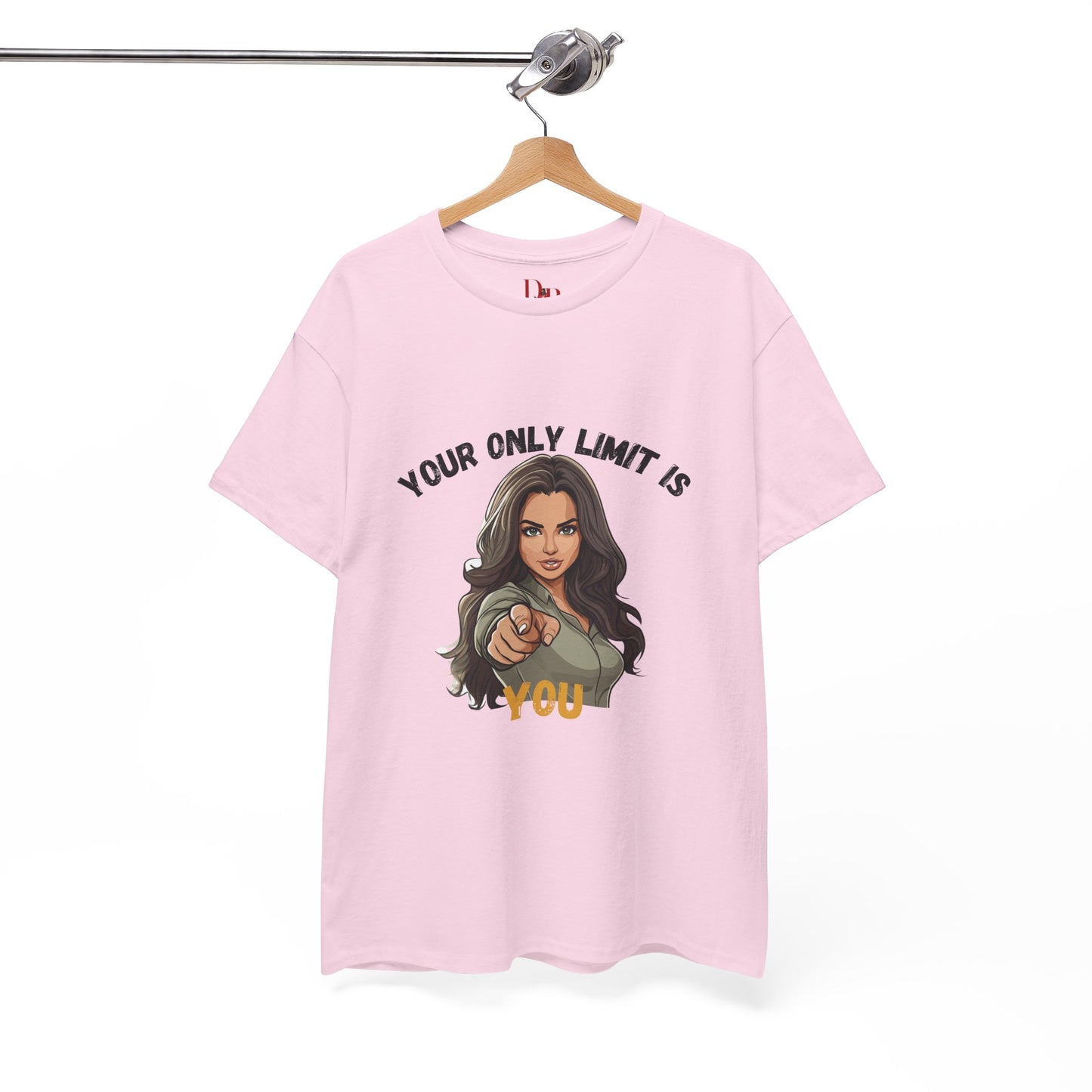 "Your Only Limit Is You" Inspirational Shirt – Motivational Tee in Black & Gold Text