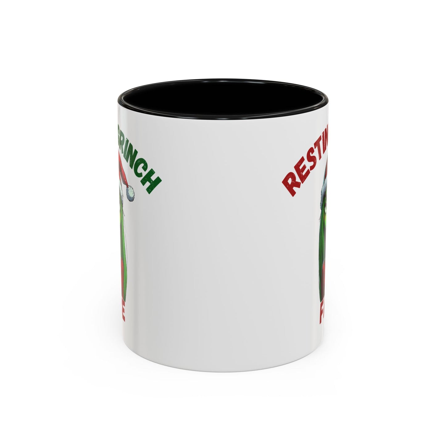 "Resting Grinch Face" Christmas Mug – Funny Holiday Coffee Cup in Red & Green (11, 15oz)