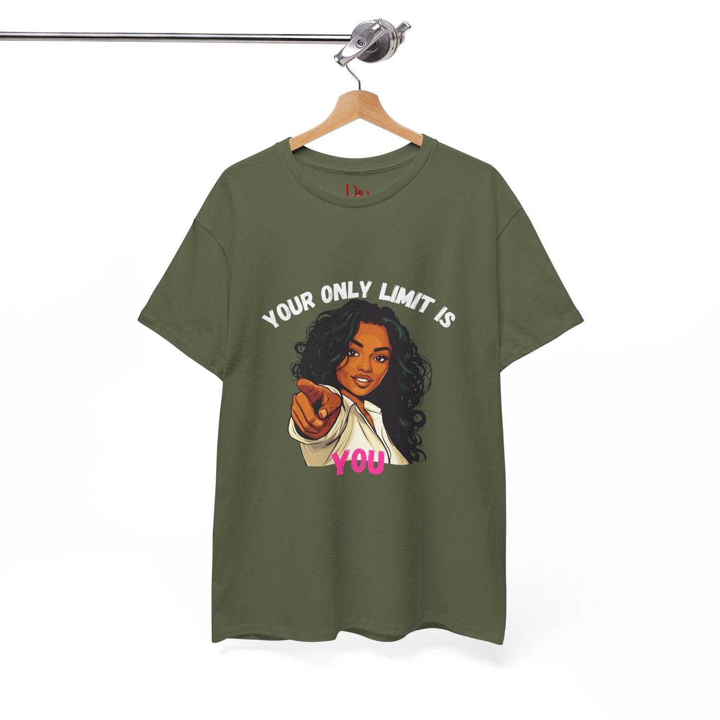 "Your Only Limit Is You" Inspirational Shirt – Motivational Tee in White & Pink Text