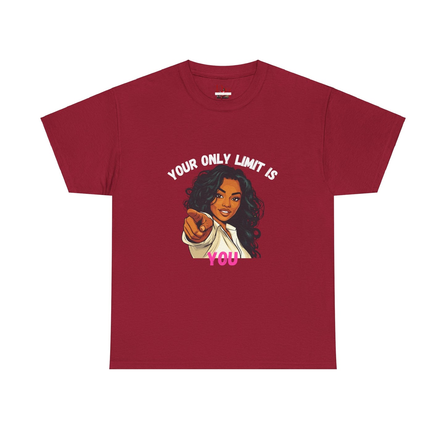 "Your Only Limit Is You" Inspirational Shirt – Motivational Tee in White & Pink Text