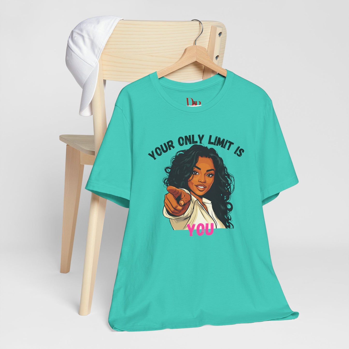 "Your Only Limit Is You" Inspirational Shirt – Motivational Tee in Black & Pink