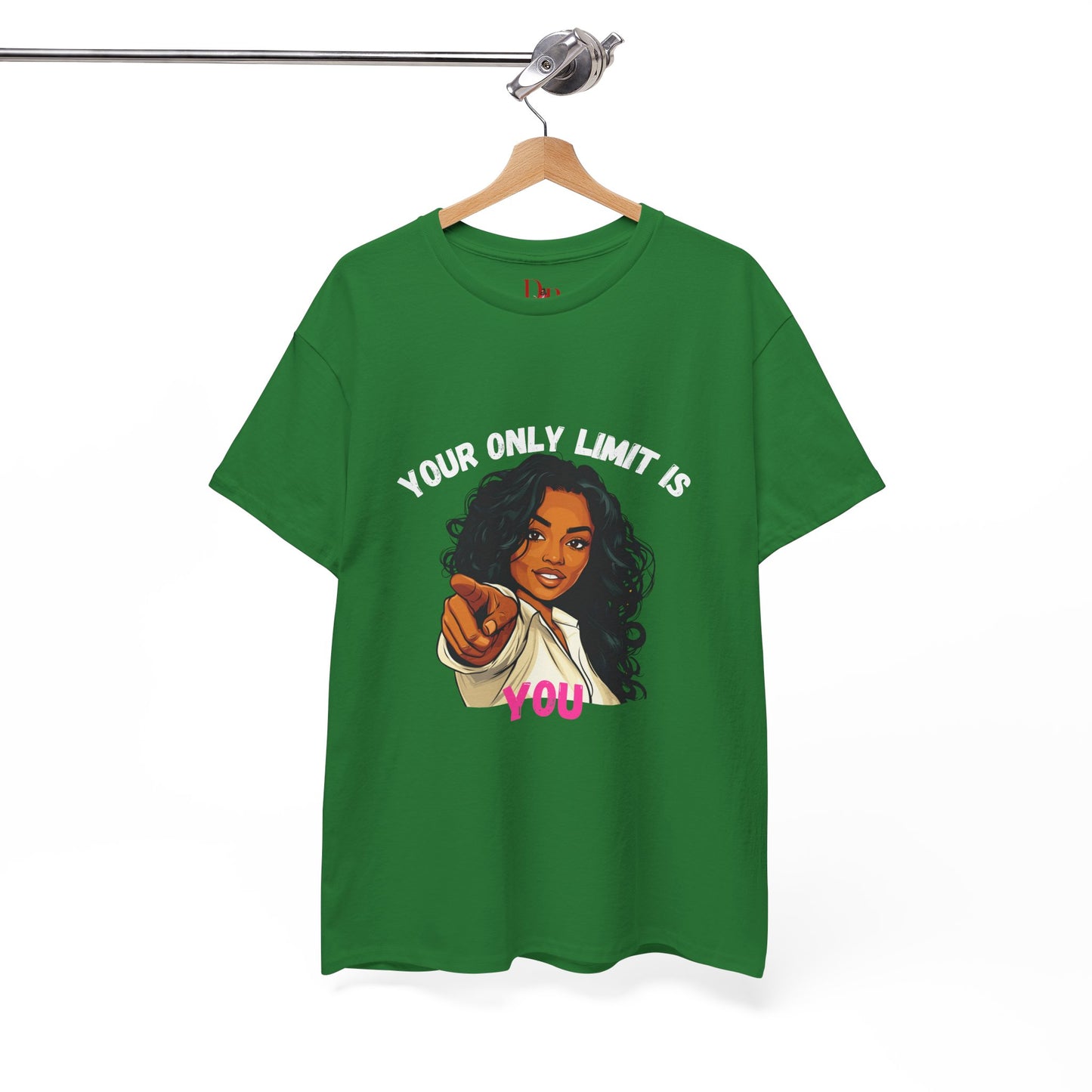 "Your Only Limit Is You" Inspirational Shirt – Motivational Tee in White & Pink Text