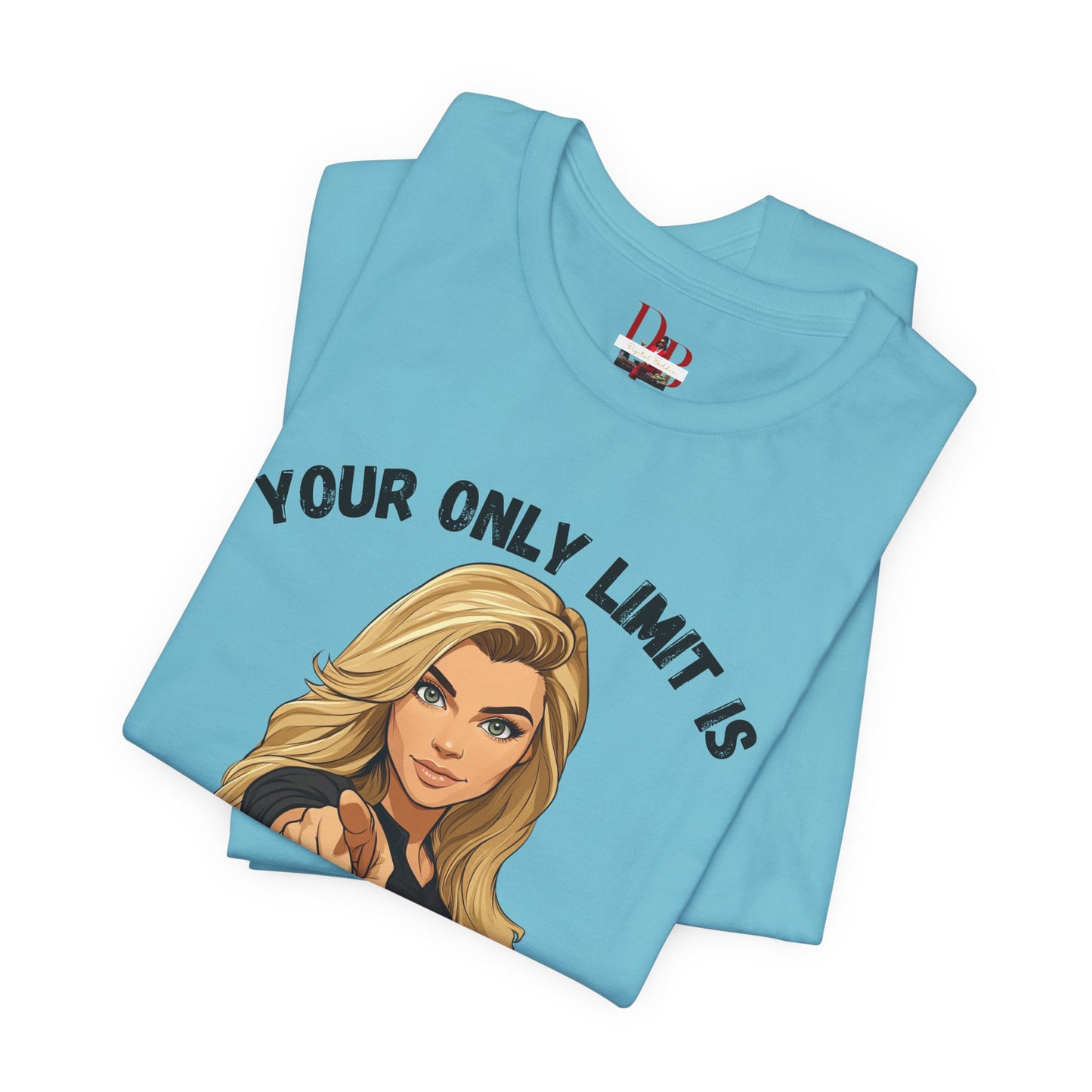 "Your Only Limit Is You" Inspirational Shirt B – Motivational Tee in Black & Pink